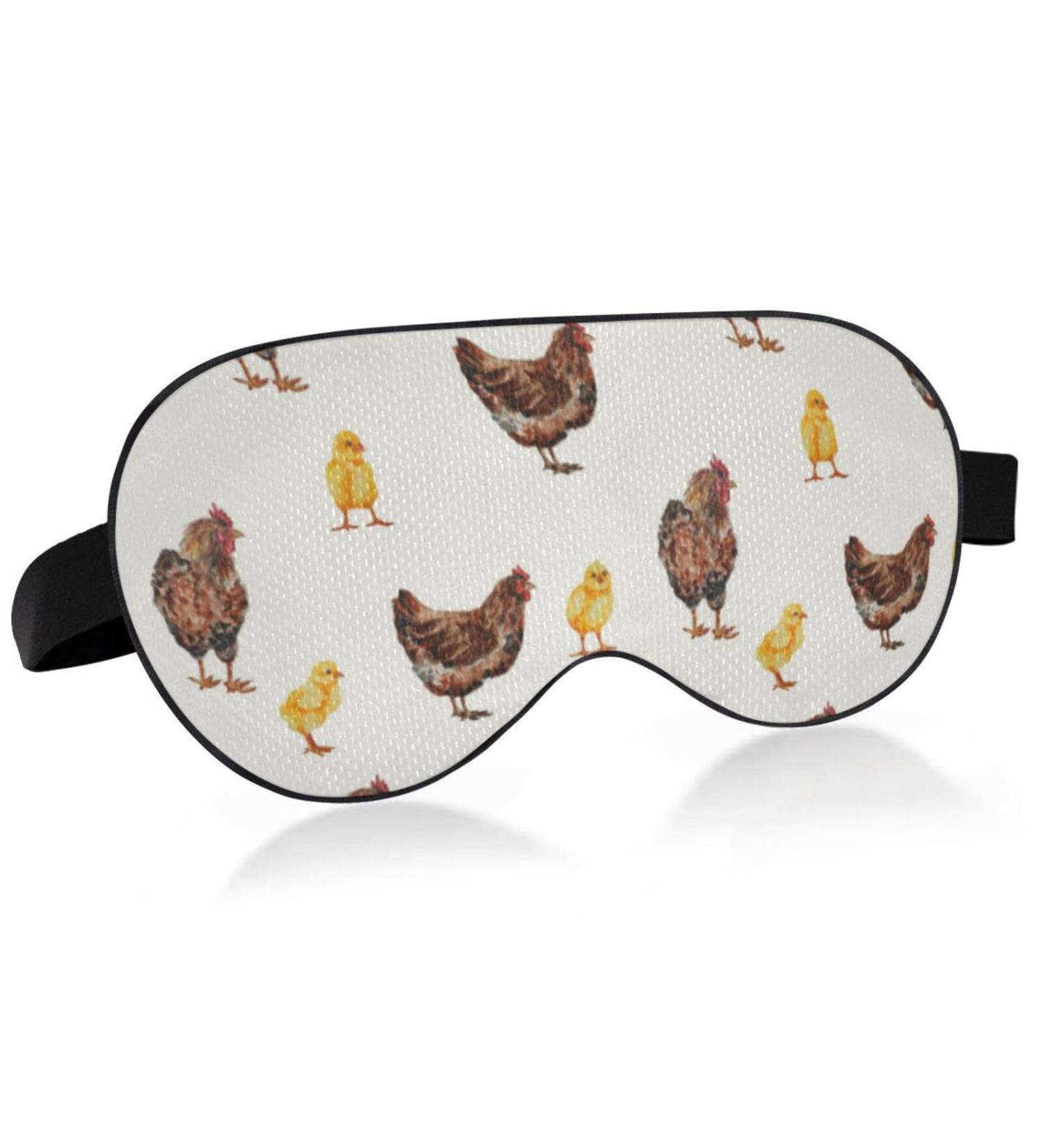 Farm Cock & Little Chicken Sleep Mask - Light Blocking Eye Mask for Men & Women | Adjustable Soft Blindfold for Travel Naps & Sleep - Buy Online on GoSupps.com