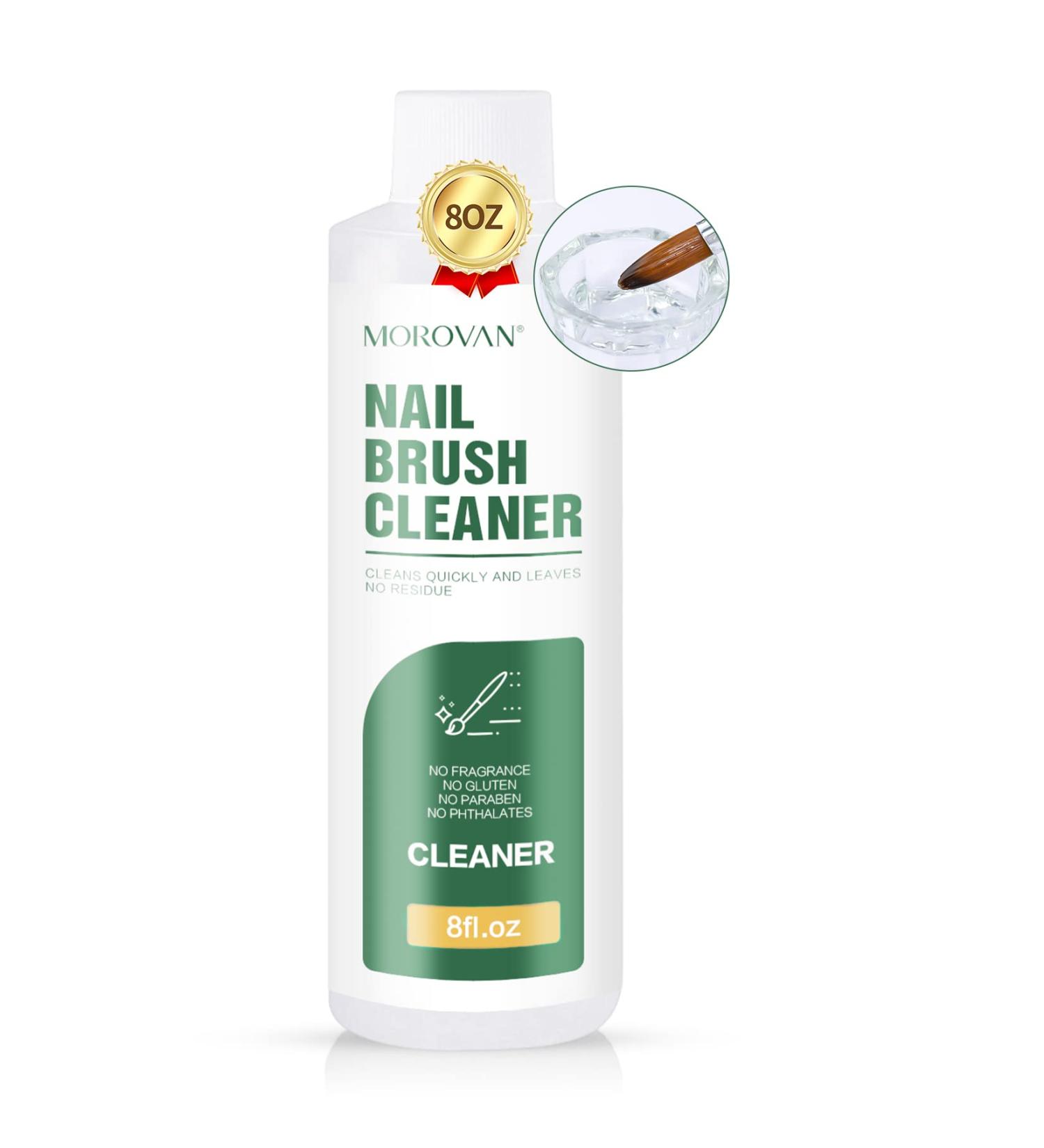 Morovan Nail Brush Cleaner - 8oz Restorer for Acrylic, Gel, Paint & Kolinsky Brushes - Buy Online on GoSupps.com
