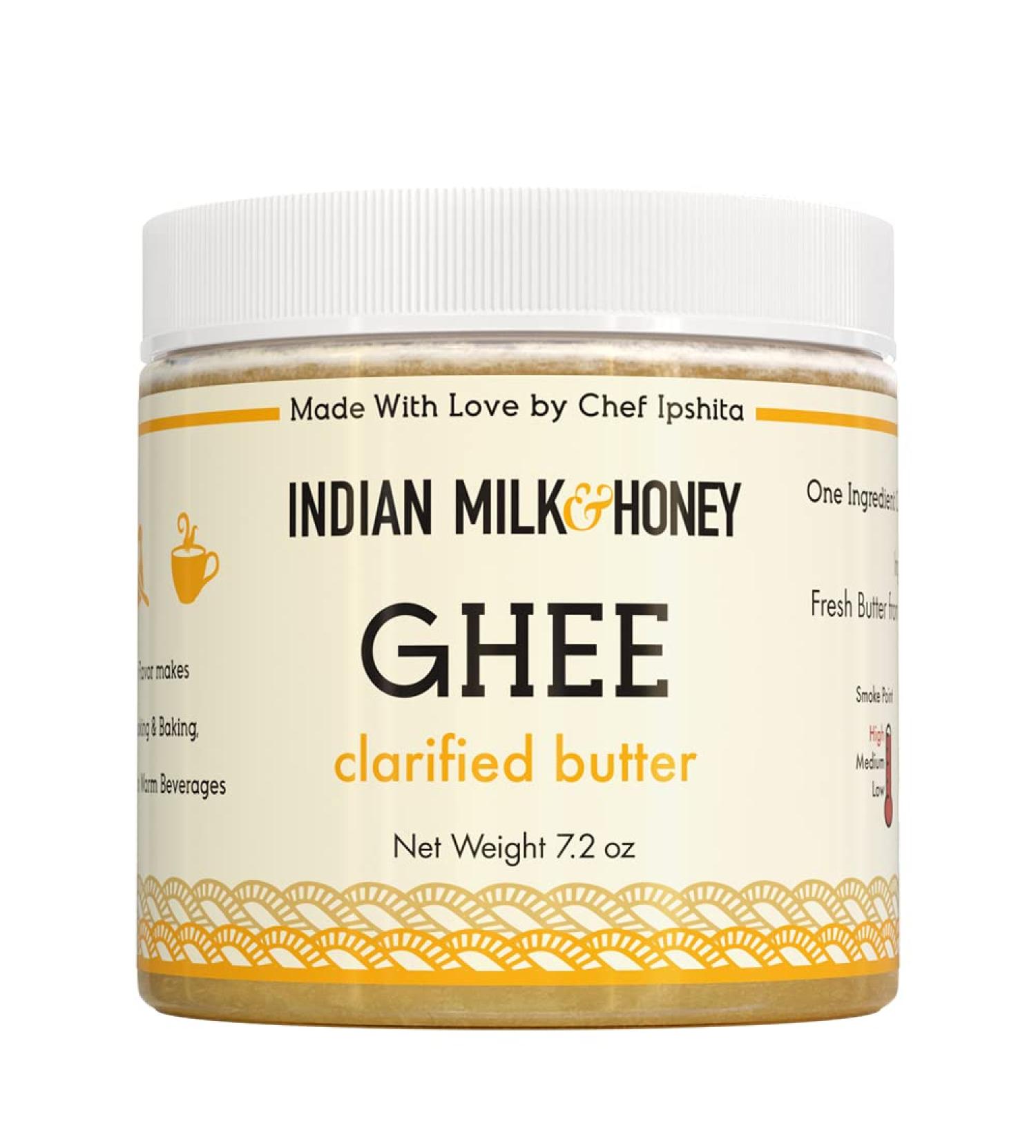 Premium Grass-Fed Indian Milk & Honey Ghee Butter 7.2 oz | Handmade, Lactose & Gluten-Free | 44 Servings | Recyclable PET Jar - Buy Online on GoSupps.com