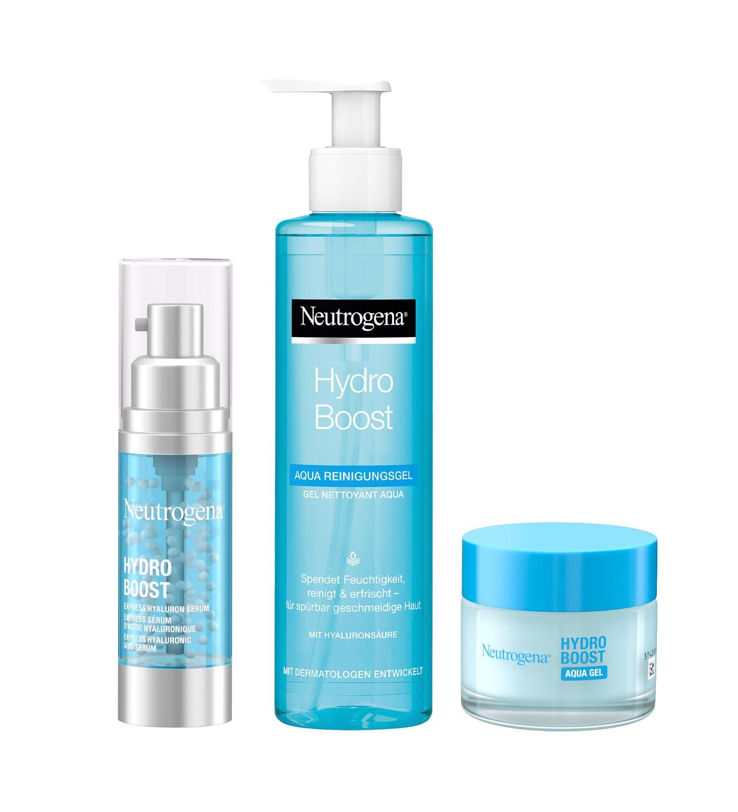 Neutrogena Hydro Boost Gift Set | Aqua Cleaning Gel Pearl Serum & Face Care | International Shipping - Buy Online on GoSupps.com