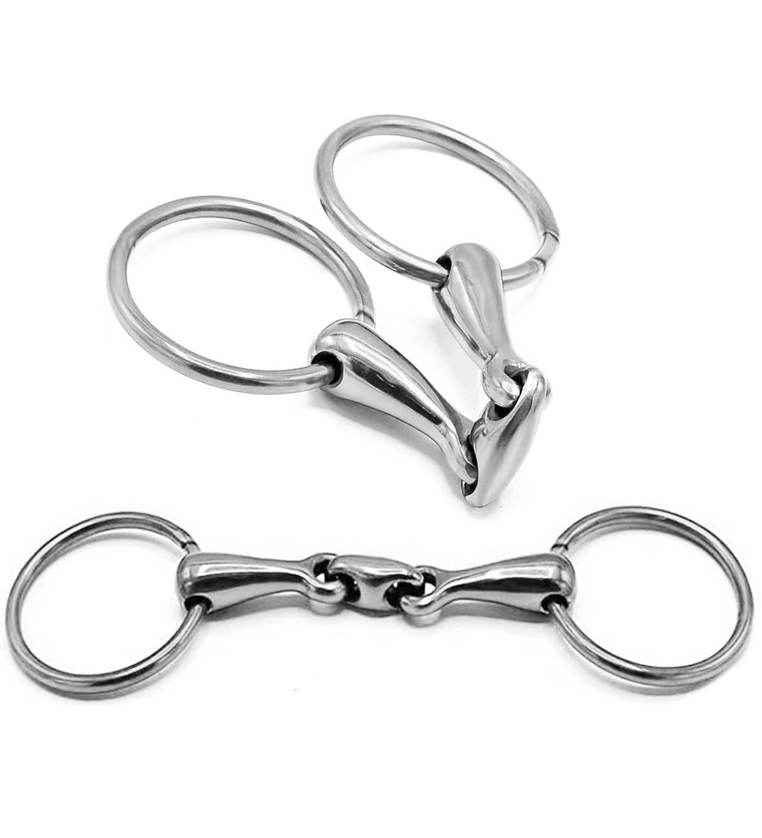 AAProTools Horse Bit Loose Ring Lozenge Fat Link Stainless Steel Snaffle Equestrian Tack Shows BT-300