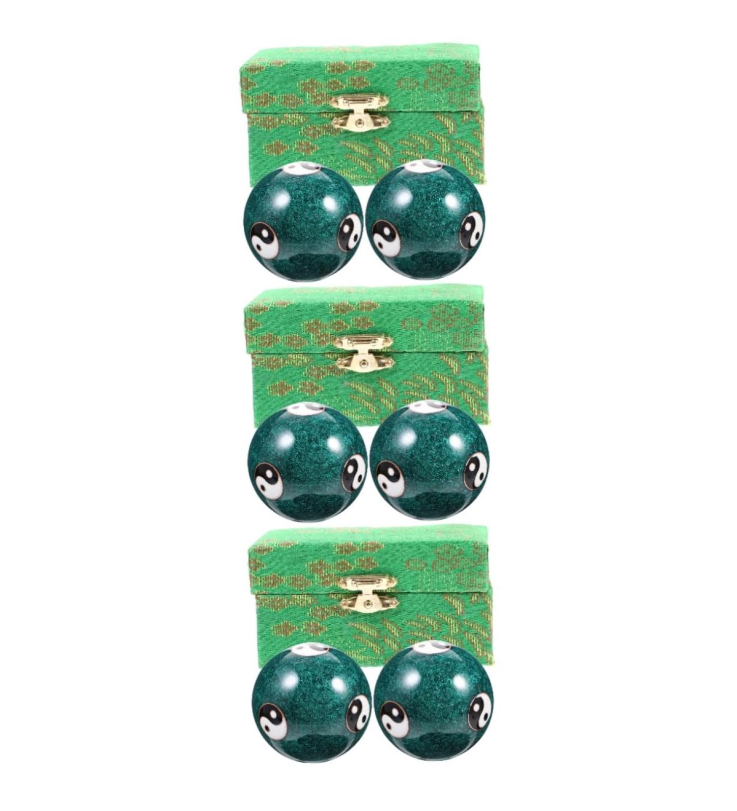JECOMPRIS 6-Piece Health Massage Tool Set | Magnetic Baoding Balls & Cloisonn Handballs for Stress Relief & Training - Buy Online on GoSupps.com