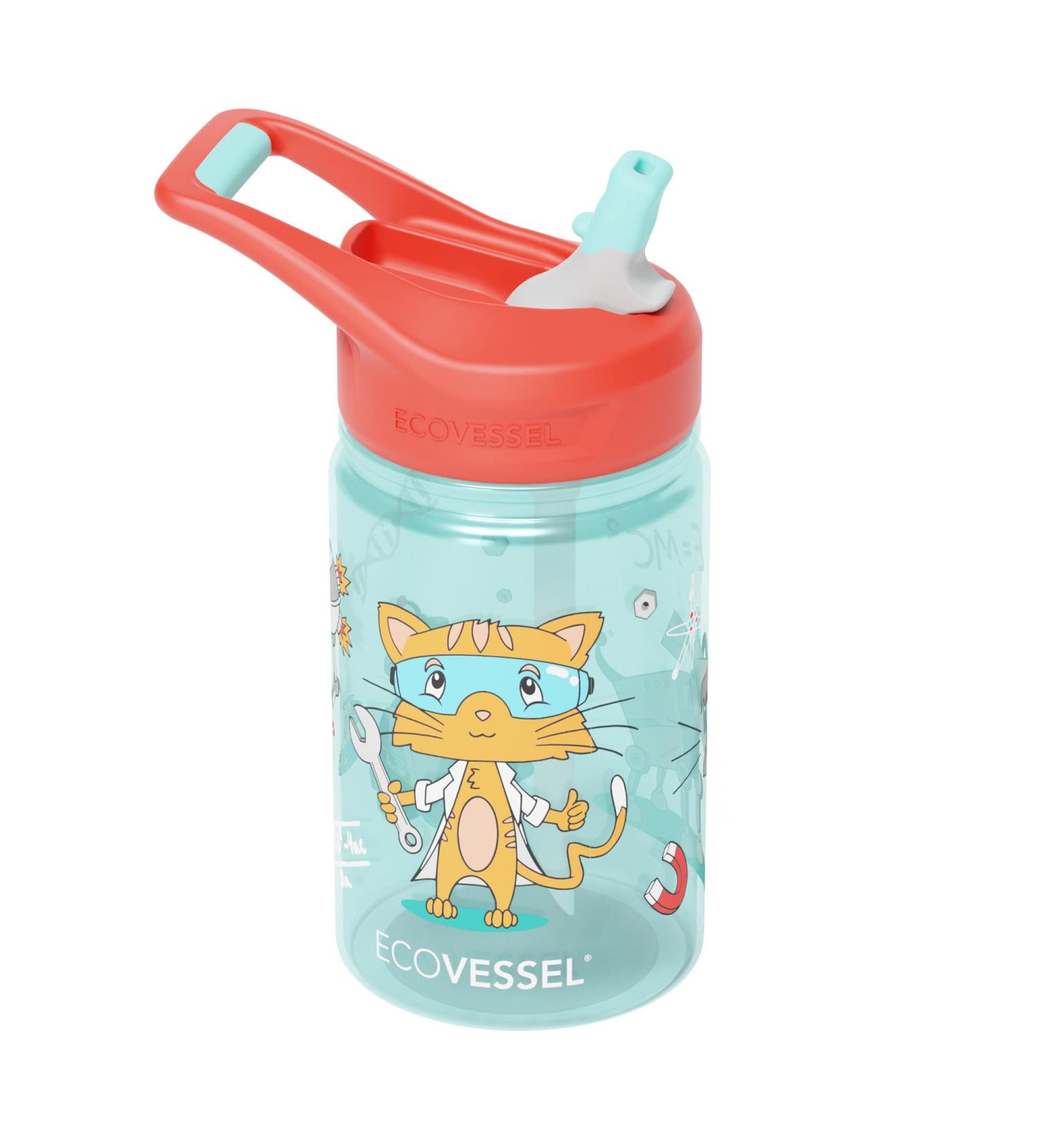 EcoVessel SPLASH Tritan Kids Water Bottle 12 oz - Science Cat - Buy Online on GoSupps.com