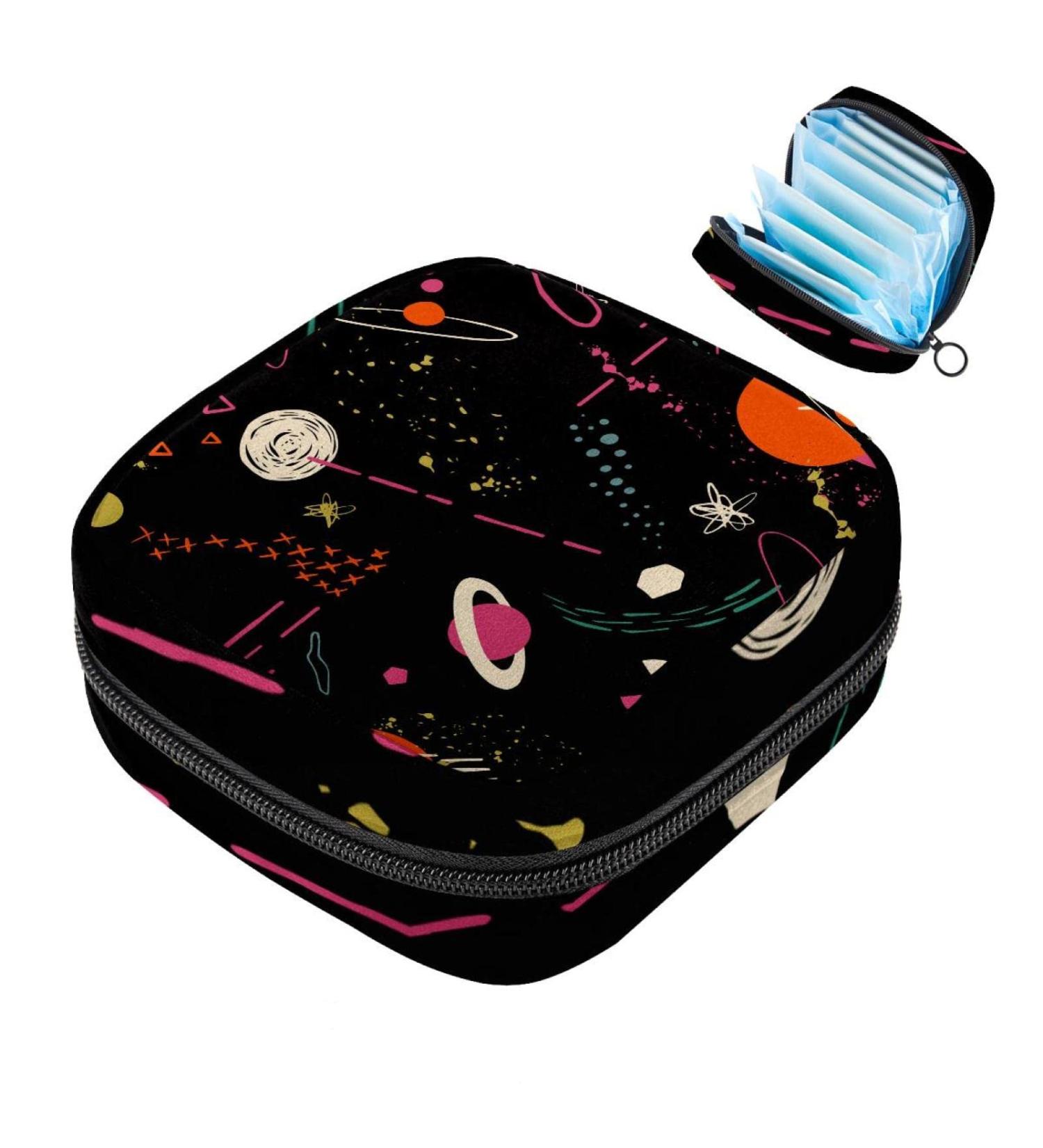 Colorful Women's Napkin Storage Bag - Space Stars & Planets - Portable Menstrual Cup & Bandages - Ideal for First Period - Buy Online on GoSupps.com