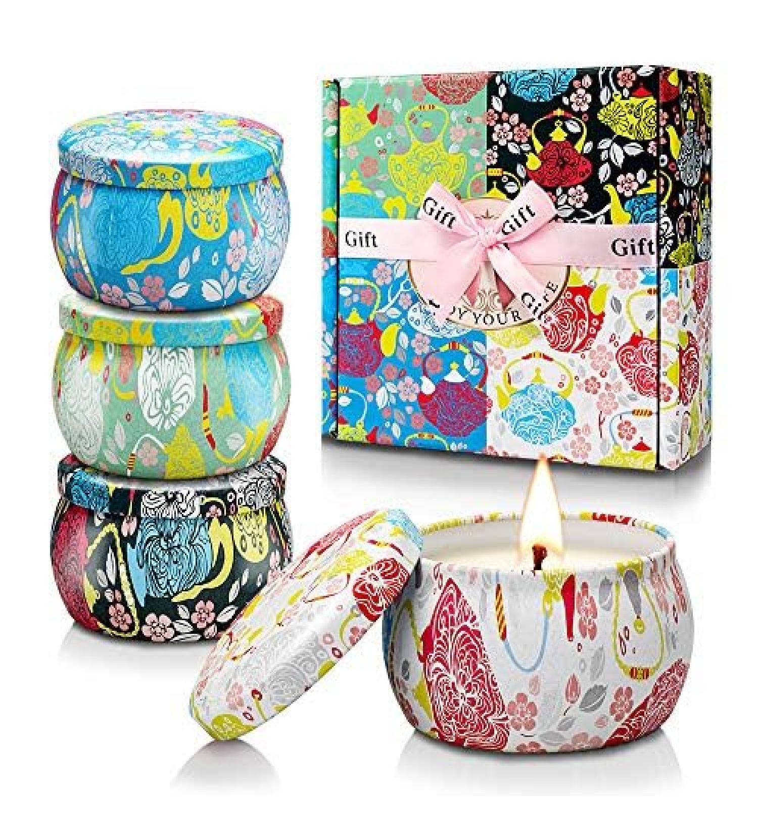 Fragrance Candles Set - 4 Soy Wax Aromatherapy Candles | Perfect Gift for Women Mothers & Special Occasions - Stress Relief | Valentine's Day Birthdays Weddings Christmas - Buy Online on GoSupps.com