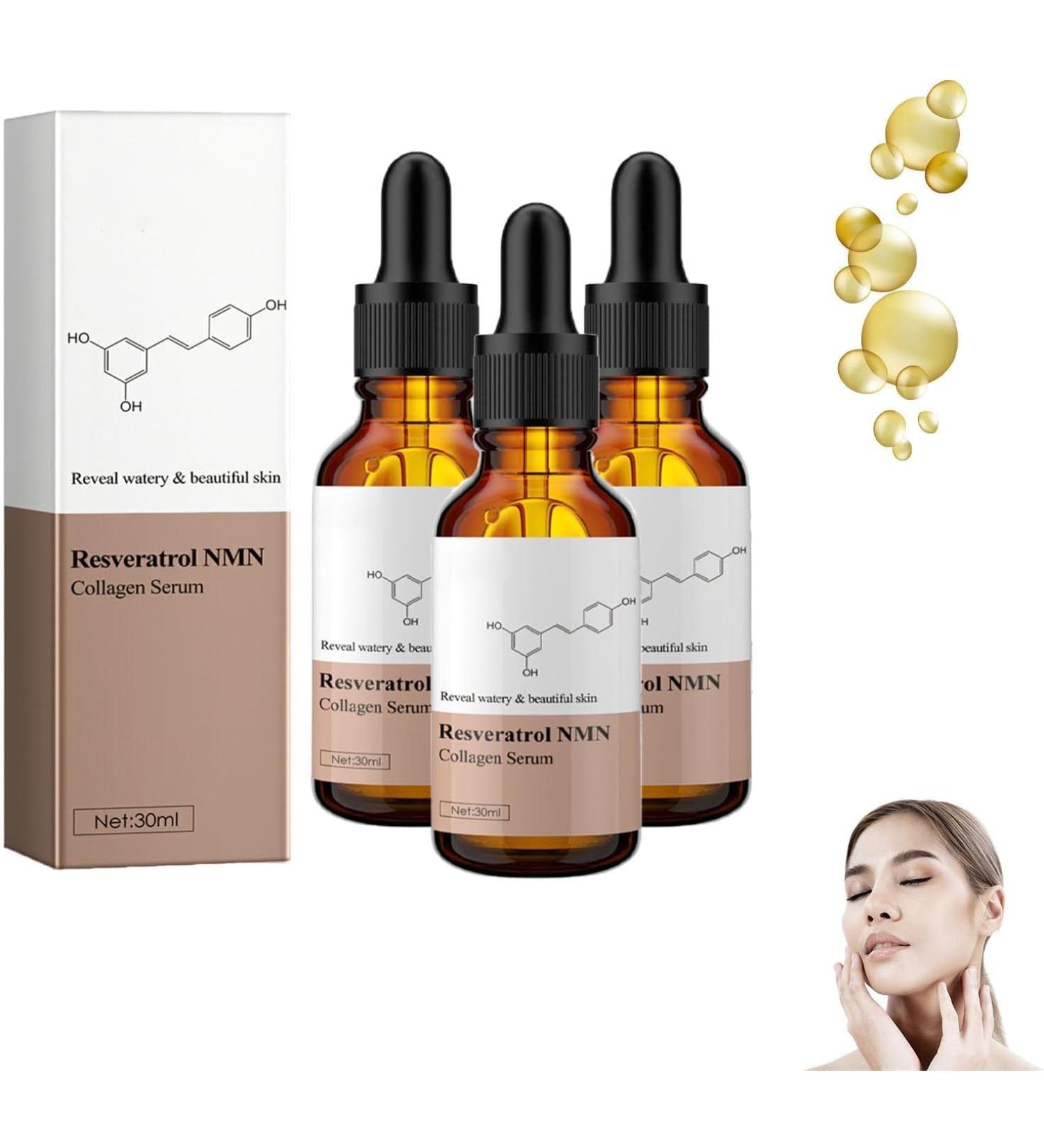  TiLLOw NEWMatch Resveratrol Collagen Serum Collagen Instant Firming Serum High Hydrating Instant Lifting Face Skin Care Effective Anti-Wrinkle Face Serum 3 pcs - Buy Online on GoSupps.com