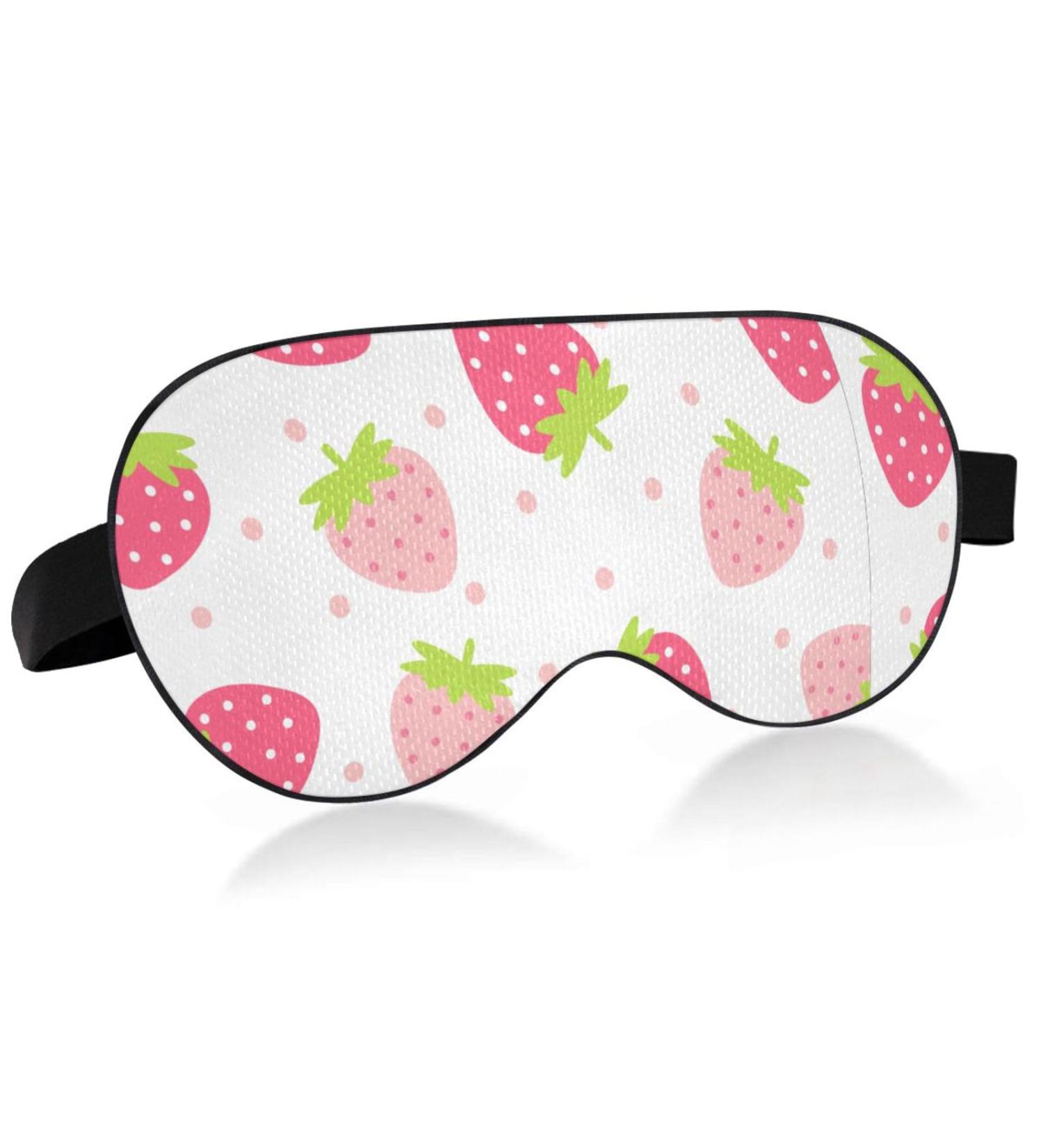 Haskirky Light Blocking Eye Mask for Deep Sleep and Comfort - Breathable & Adjustable for Men and Women - Ideal for Travel, Yoga, Meditation - Kawaii Strawberry Design - Buy Online on GoSupps.com