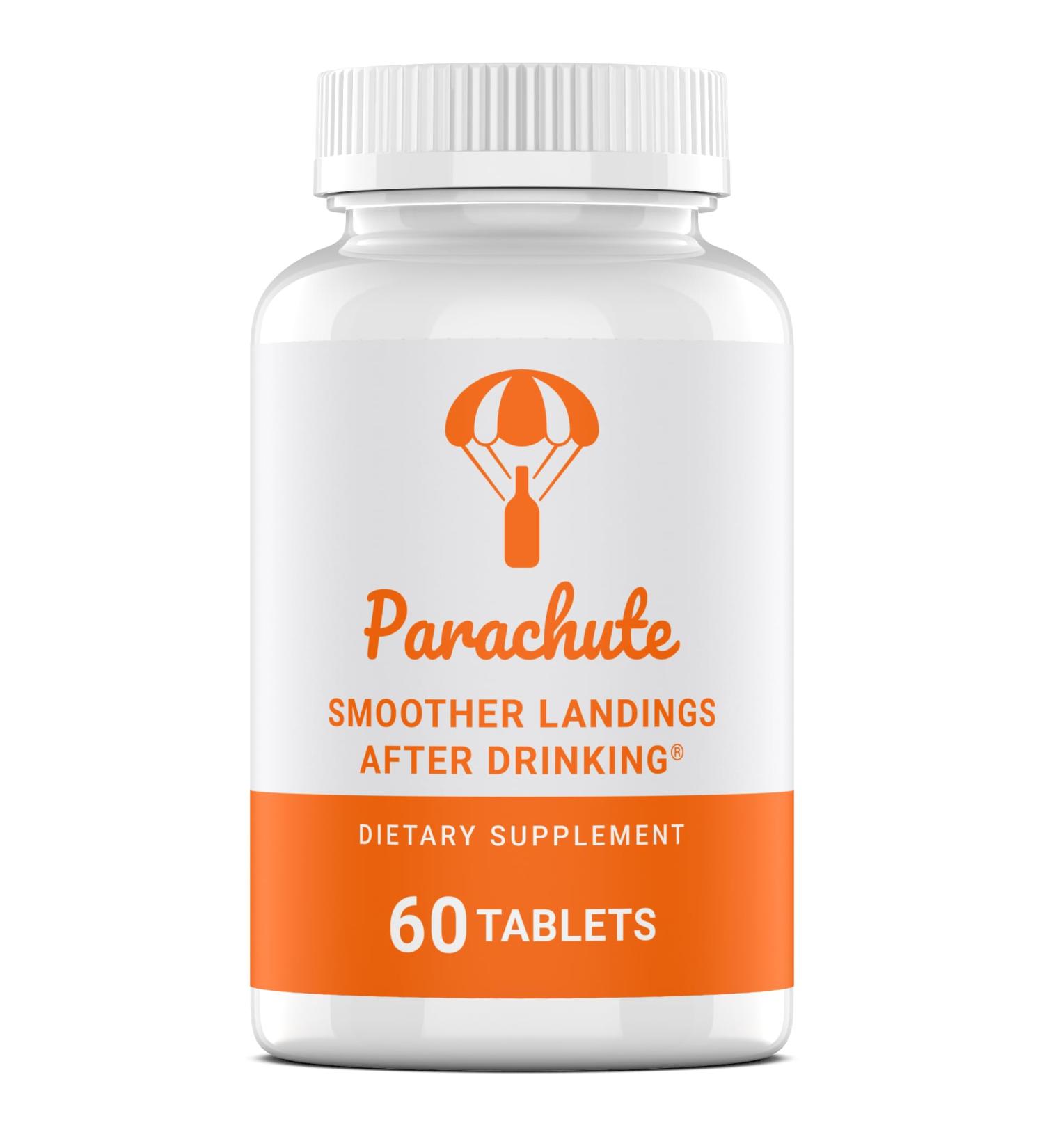 Parachute - Smoother Landings After Drinking | DHM and Milk Thistle Blend | Supplement to Promote Alcohol Metabolism and Support Liver Health | 60 Tablets - Buy Online on GoSupps.com