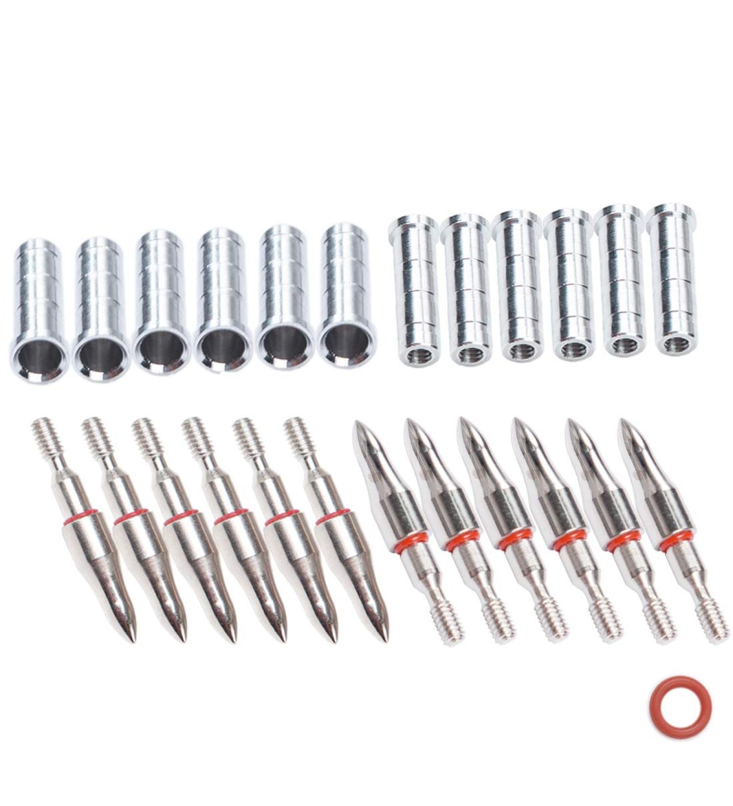 Pinals Archery 100 Grain Field Arrow Points & Aluminum Inserts - 12 Set for Compound & Recurve Bow Hunting - Buy Online on GoSupps.com