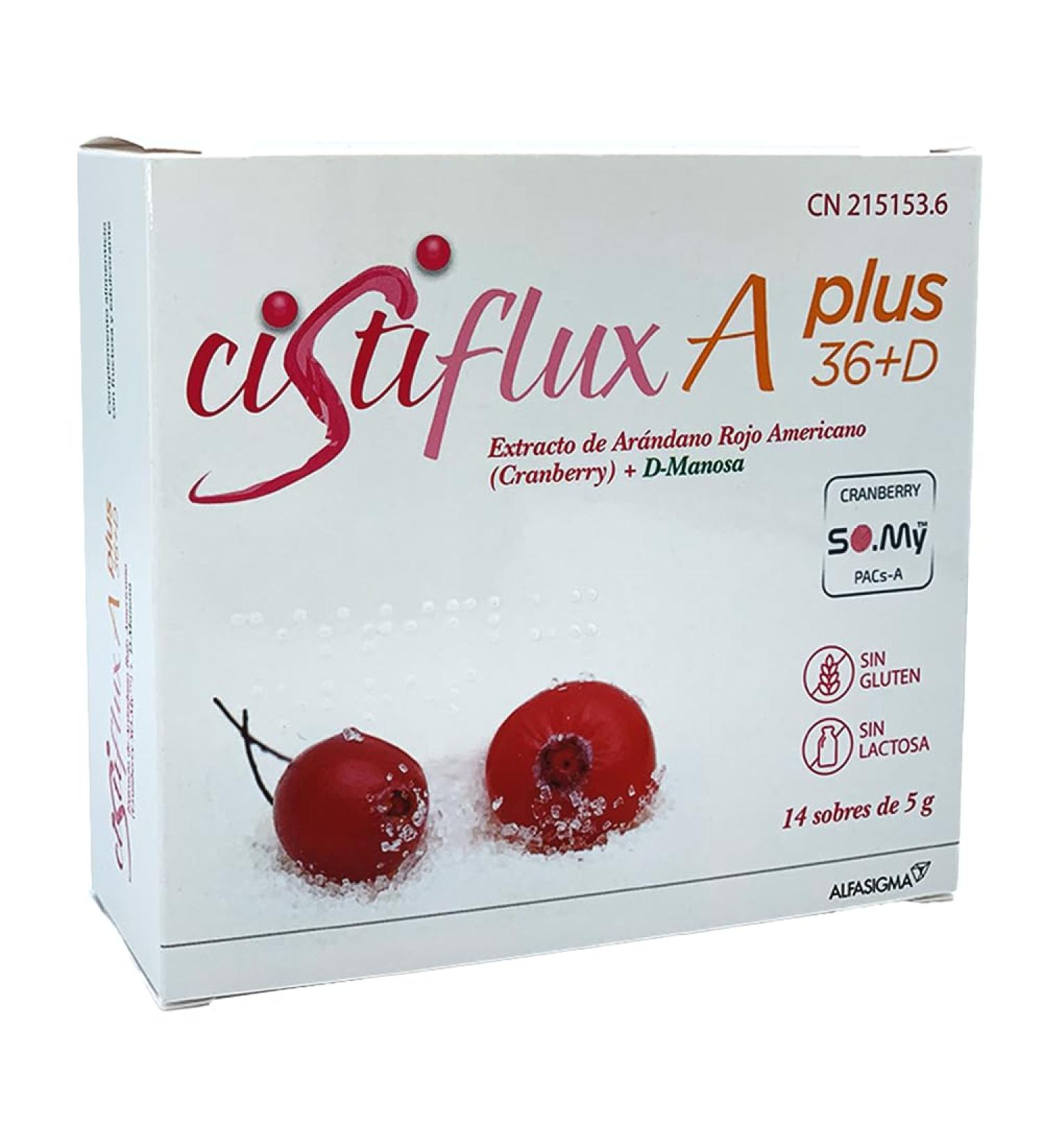  Alfasigma Cistiflux A Plus 36+D Red Cranberry Food Supplement - 14 sachets - Buy Online on GoSupps.com