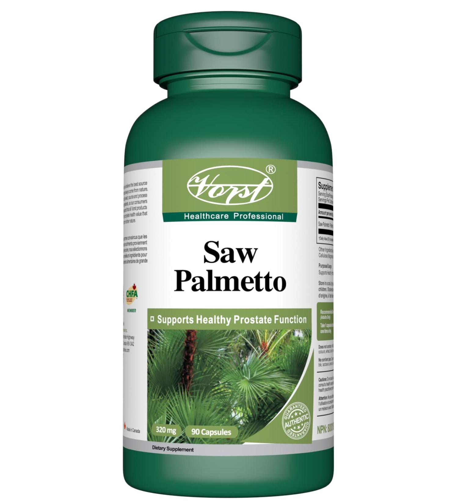 VORST Saw Palmetto 320mg With 8:1 Extract Ratio (2560mg Raw Extract Equivalent) 90 Capsules | For Prostate Health Support & Hair Loss Treatment by Blocking DHT | Powder Pills | 1 Bottle 90 count (Pack of 1) - Buy Online on GoSupps.com