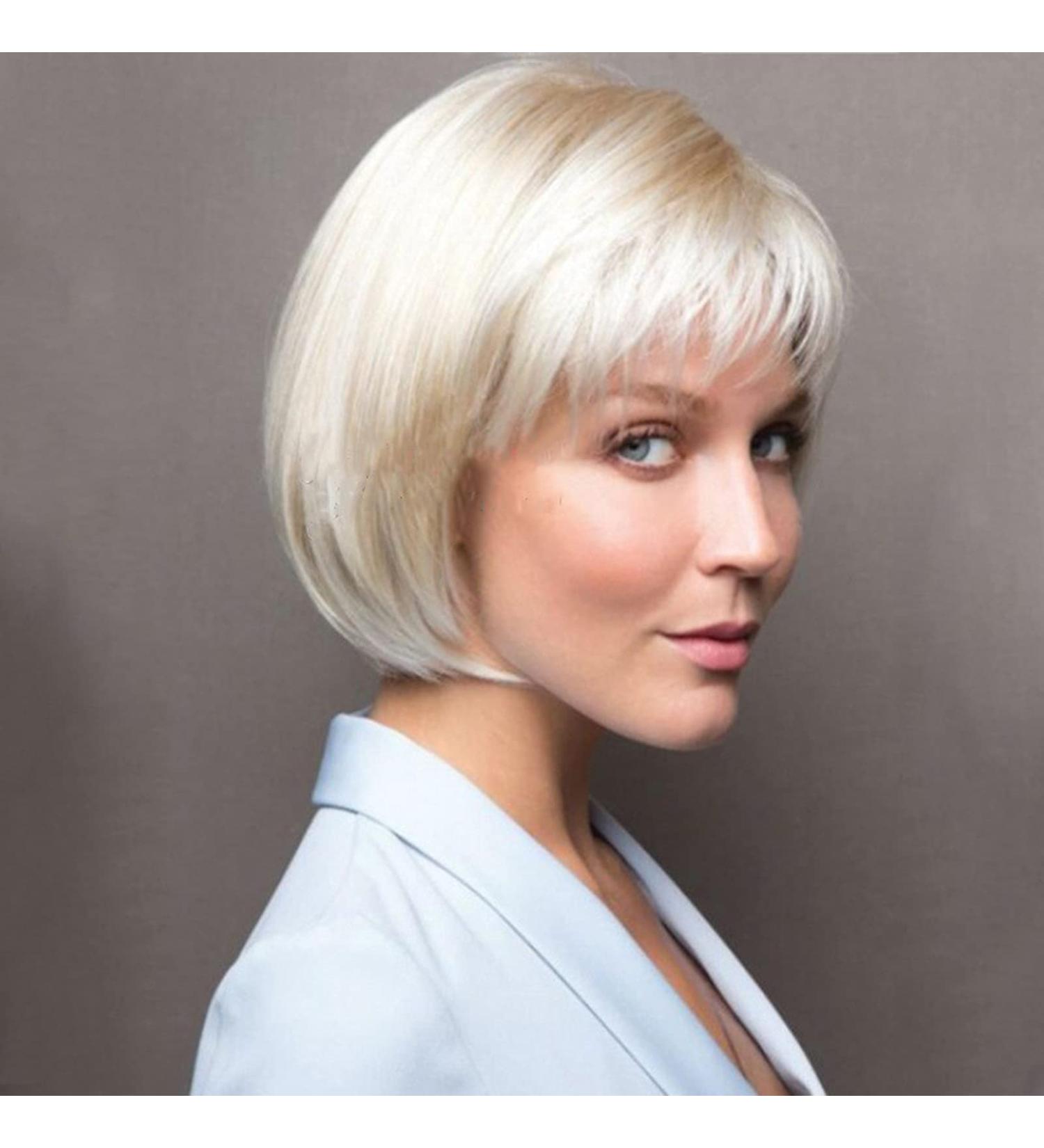 KKJKK Hellblond Synthetic Straight Wig for Women | Heat-Resistant Fiber | Perfect for Daily Wear & Parties - Buy Online on GoSupps.com