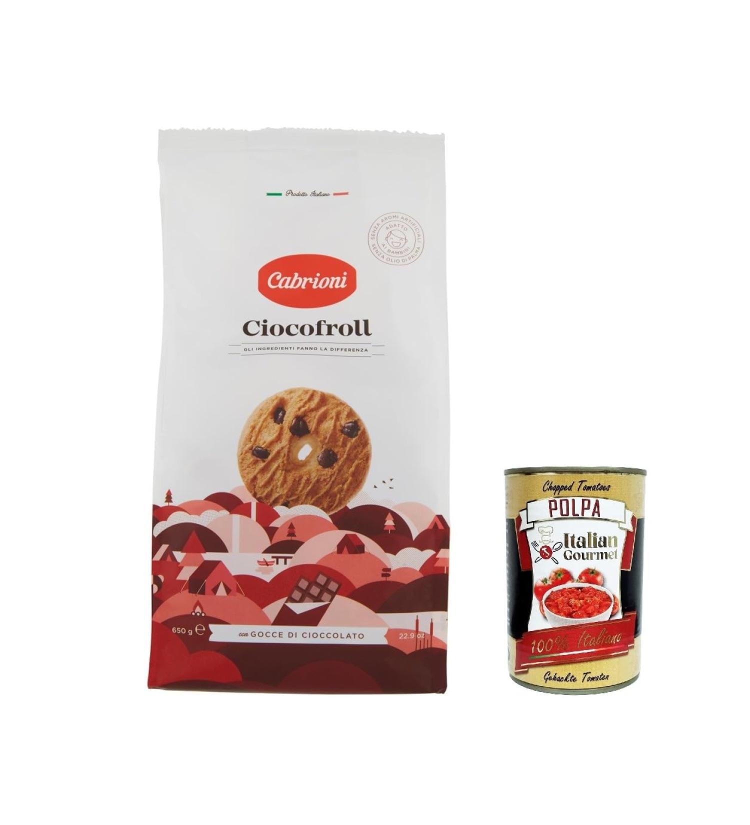  Italian Gourmet E.R. Ciccofroll with Cocoa and Chocolate Chips chocolate cookies cookies with cocoa and chocolate chips 650g cookies + Italian gourmet pulp 400g - Buy Online on GoSupps.com