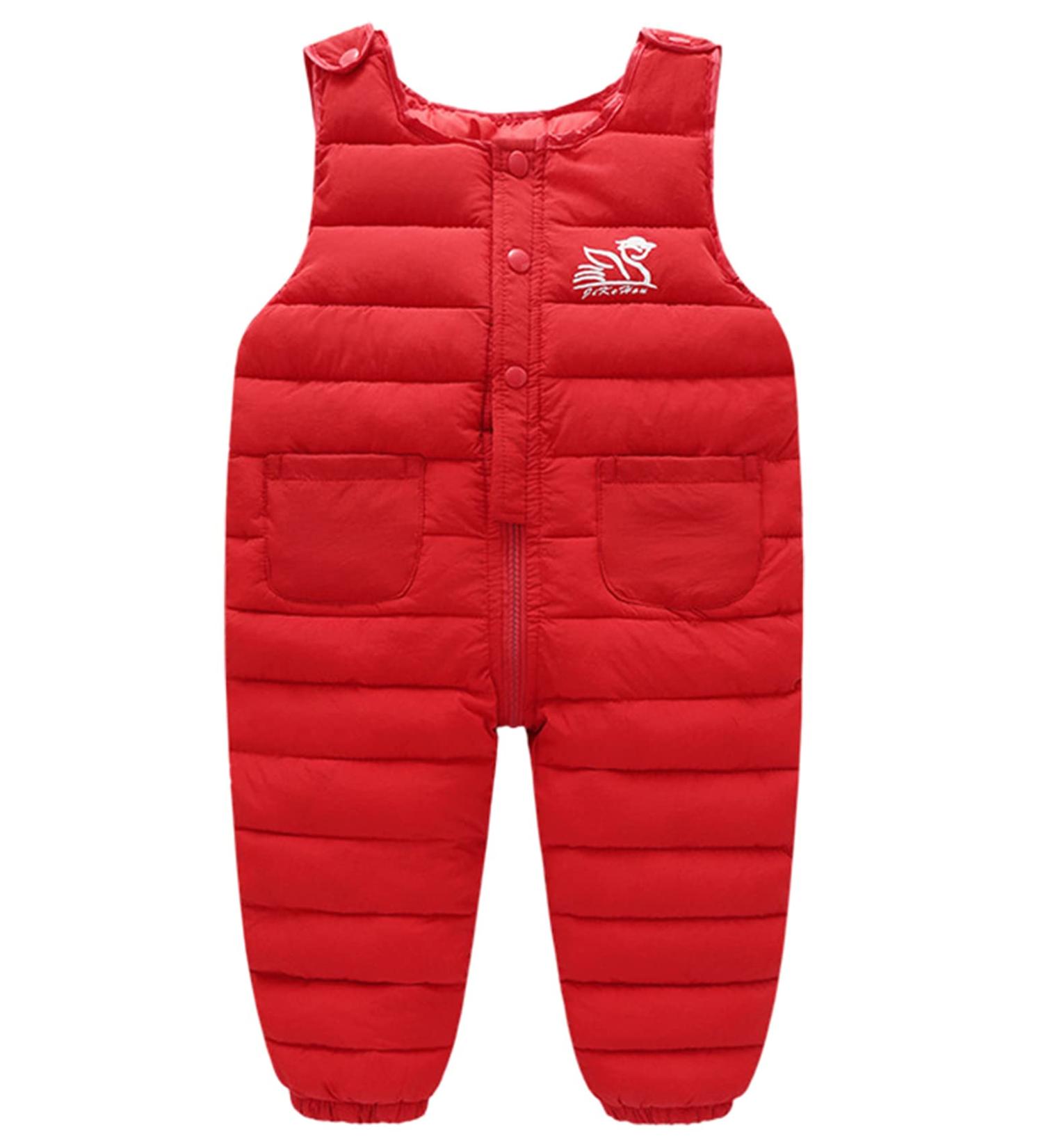 Maueau Baby Snow Bib Overalls | Toddler Winter Pants | Windproof Trousers | 6M-4Y | Tag 90/12 M | A-red - Buy Online on GoSupps.com