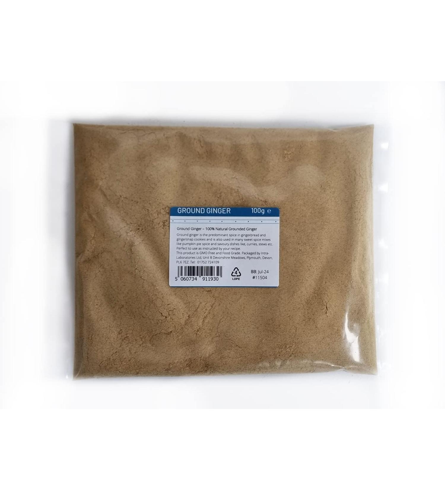 Premium Food Grade Ground Ginger 100g - Selected for Quality - Buy Online on GoSupps.com