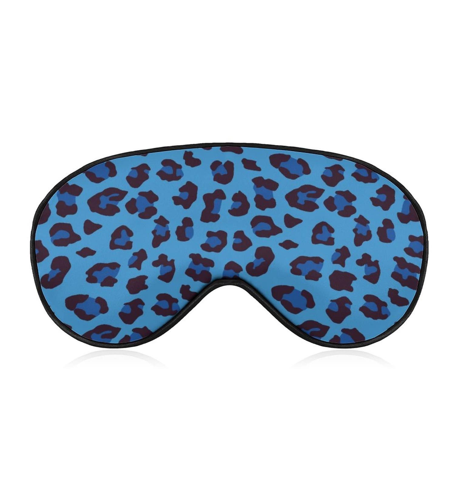 Blue Leopard Animal Print Sleep Mask for Women - Adjustable Eye Shades with Elastic Strap - Buy Online on GoSupps.com