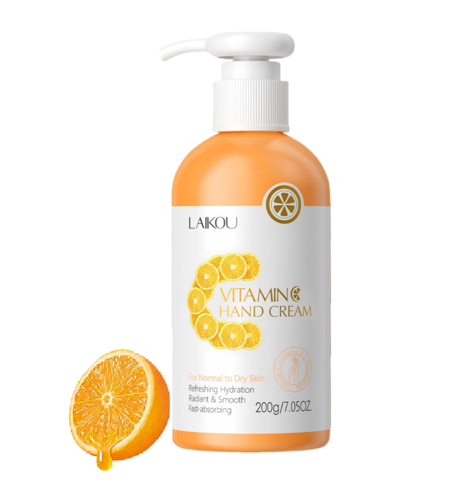 Vitamin C Hand Cream Moisturizing Lotion for Younger Hands - Rich Velvety & Protects Skin Nourishing Hydrating Exfoliating Film for Hands Body Moisturizer & - Buy Online on GoSupps.com