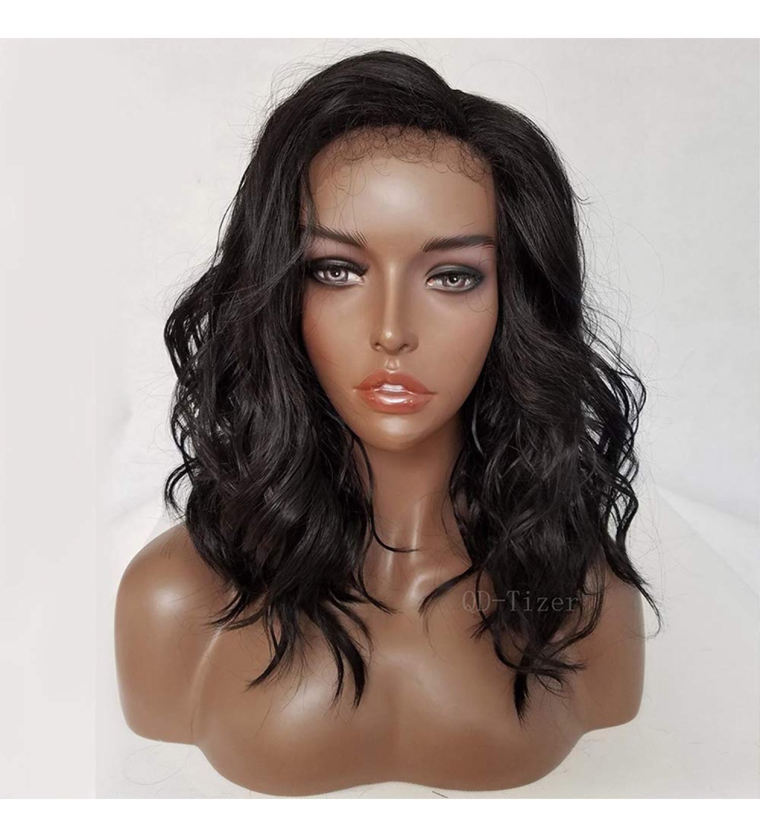 18 Inch Brazilian Remy Human Hair Lace Front Wig Natural Wavy Style 180% Density for Women - Buy Online on GoSupps.com
