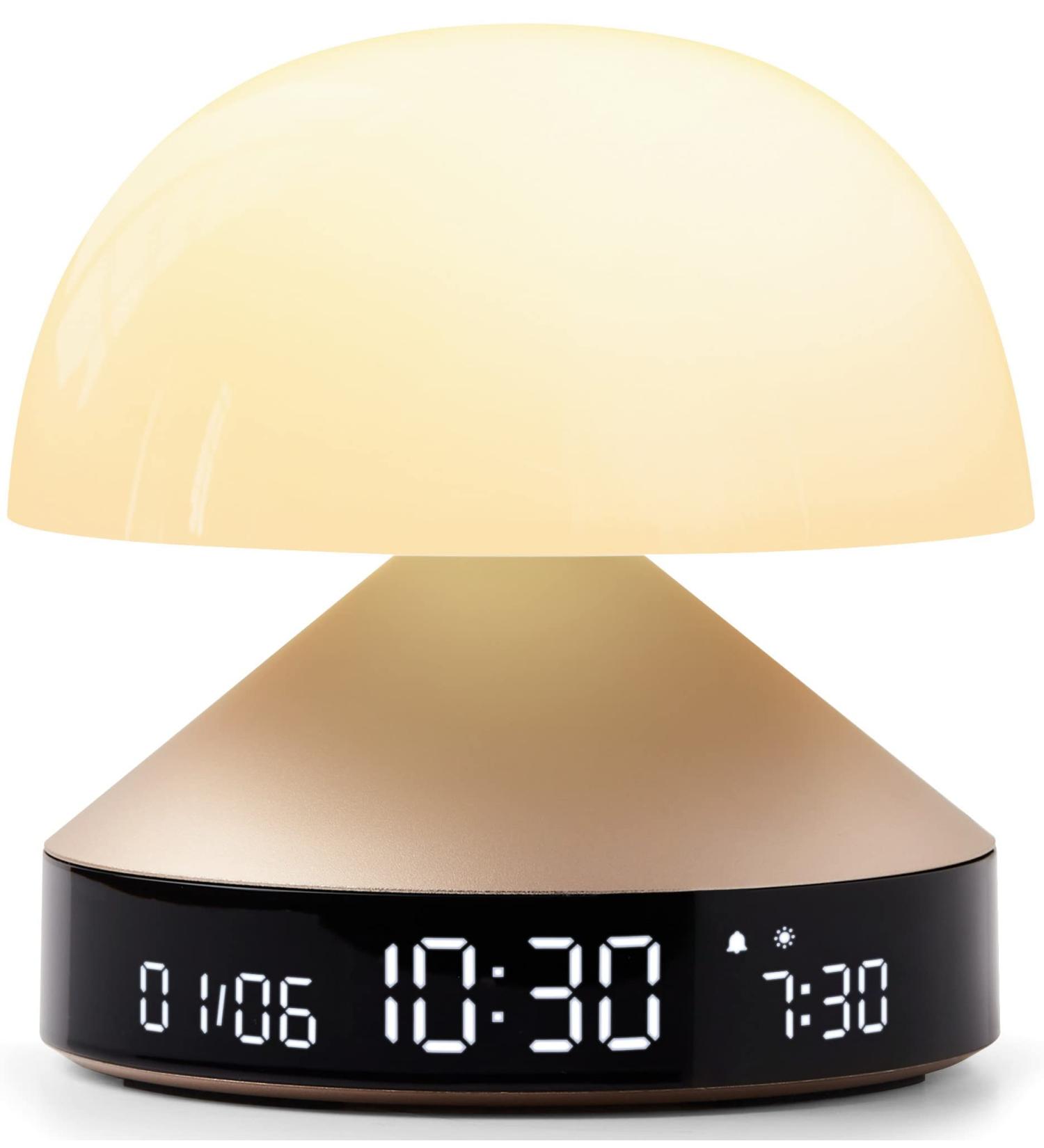 Lexon Mina Sunrise Alarm Clock - Wireless & Rechargeable - Soft Gold - Alarm Light & Sunset Simulation - International Shipping Available - Buy Online on GoSupps.com
