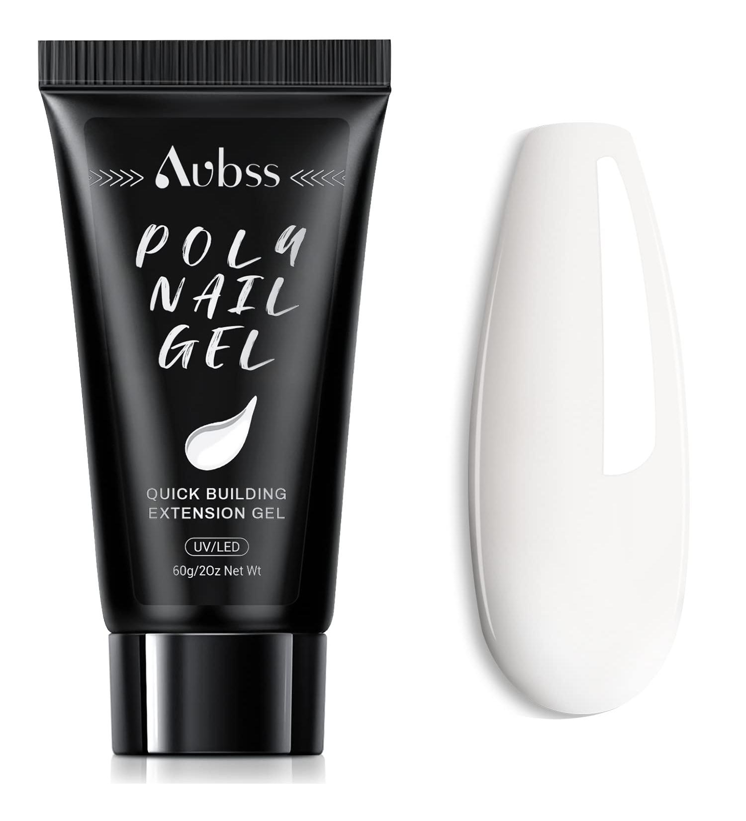 White Poly Nail Gel 60G - Builder Nail Gel for Summer Trendy Nail Extension - Easy DIY at Home for Beginners & Pros | Nail Beauty - Buy Online on GoSupps.com