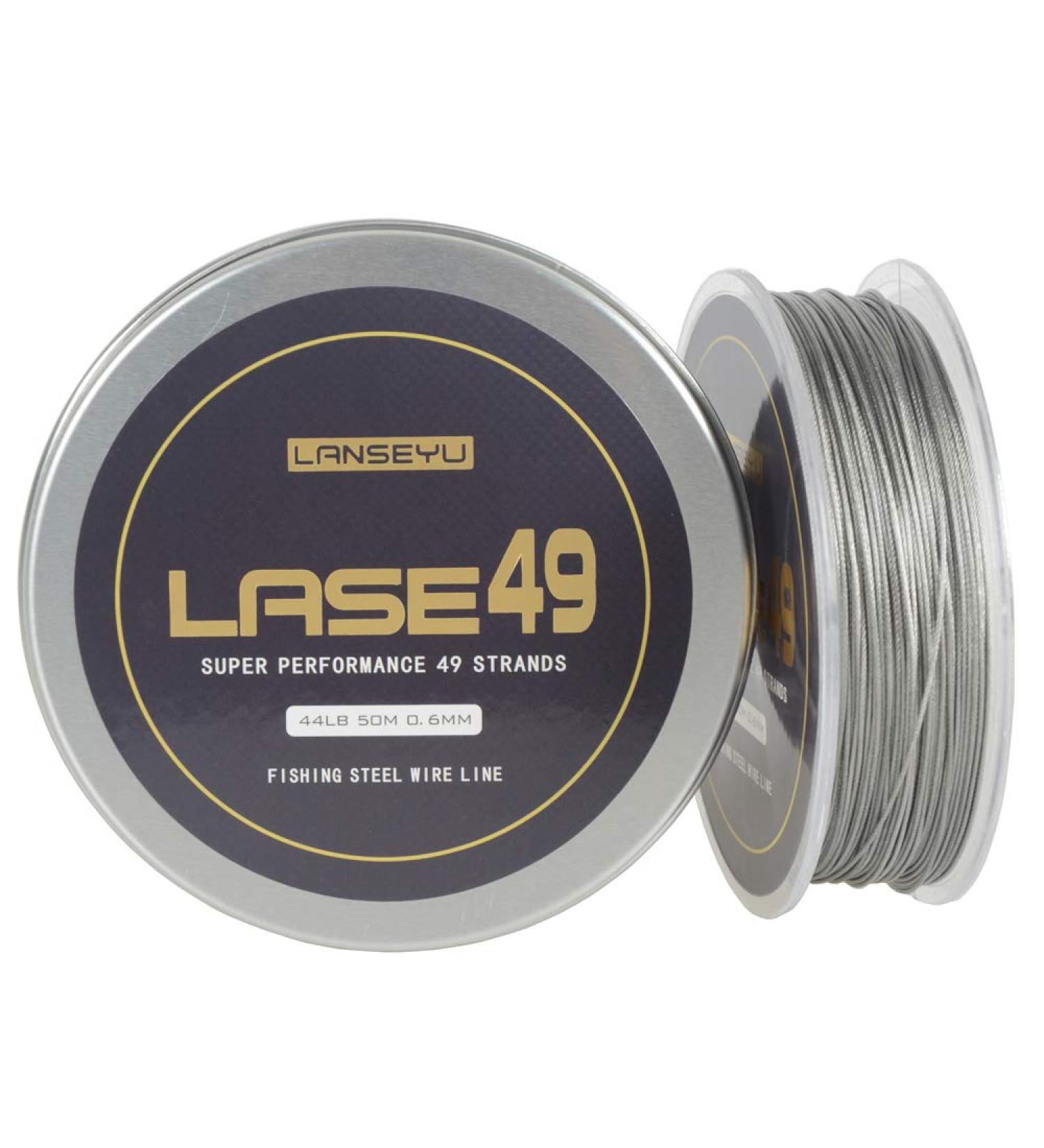 LANSEYU 50M 44lb 70lb Test Fishing Steel Wire Line 7x7 Strands 0.6mm 0.8mm Leader Coating Jigging Wire Lead Fish Line Stainless Steel Leader Wire - Buy Online on GoSupps.com