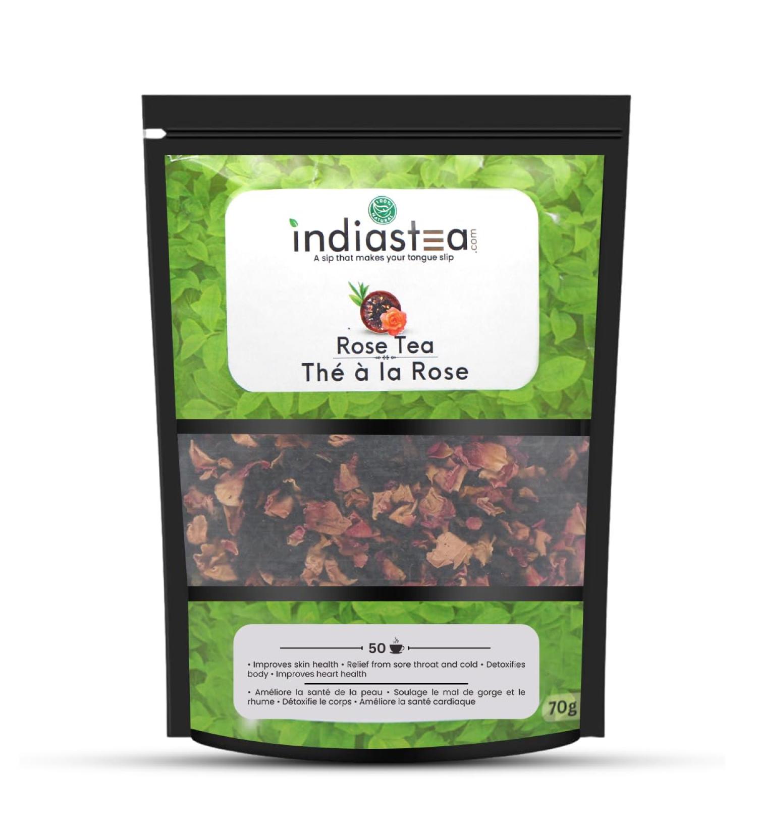 Rose Tea | India's Original Tea (50 cups) | Improves Heart Health & Provides Relief from Sore Throat and Cold - Buy Online on GoSupps.com