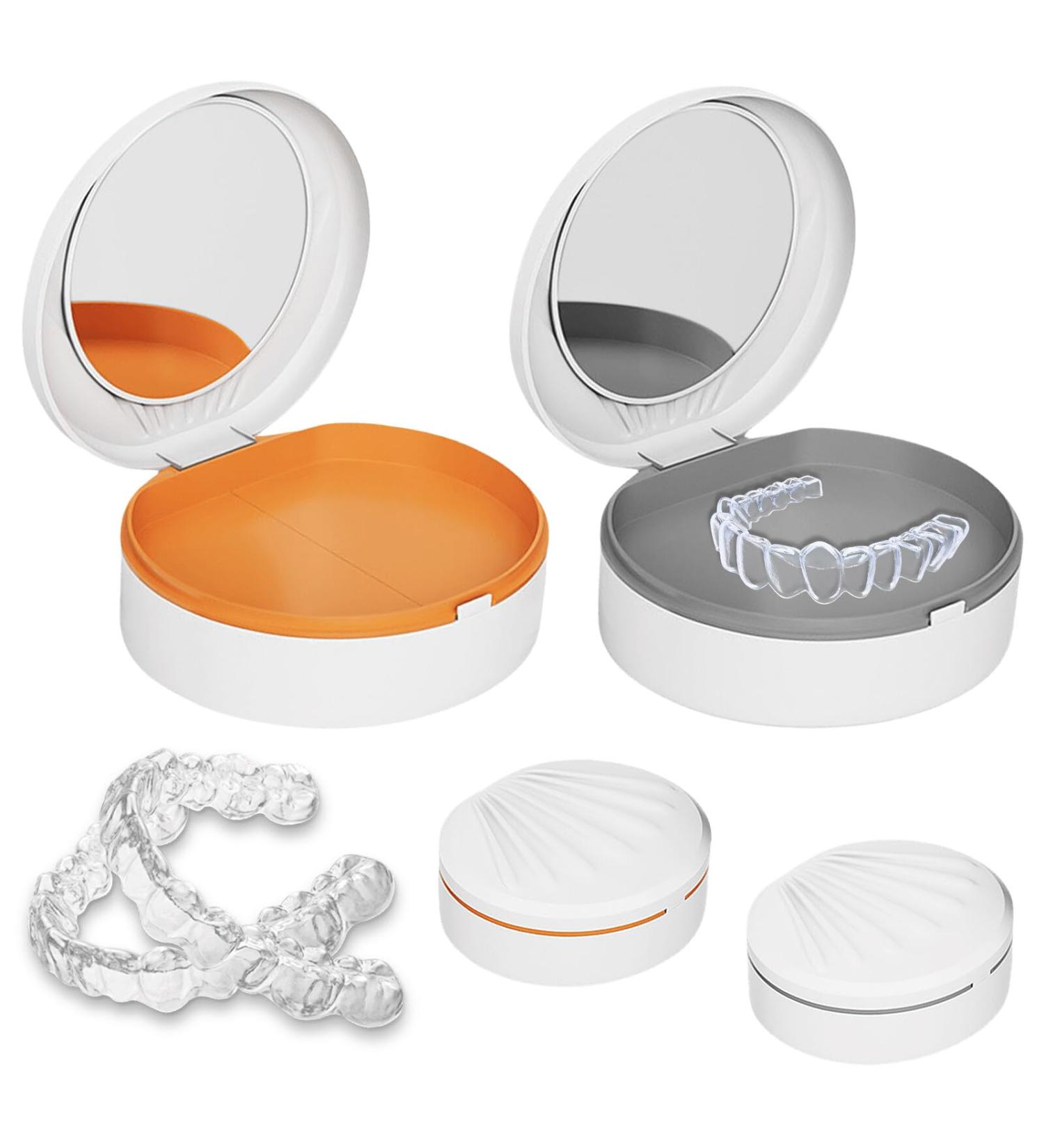 Buy Dnom Dose of Bite Can - Multi-Functional Mirror & Denture Container for Prosthetics Braces and More | Durable & Portable Tooth Rail Box - Buy Online on GoSupps.com