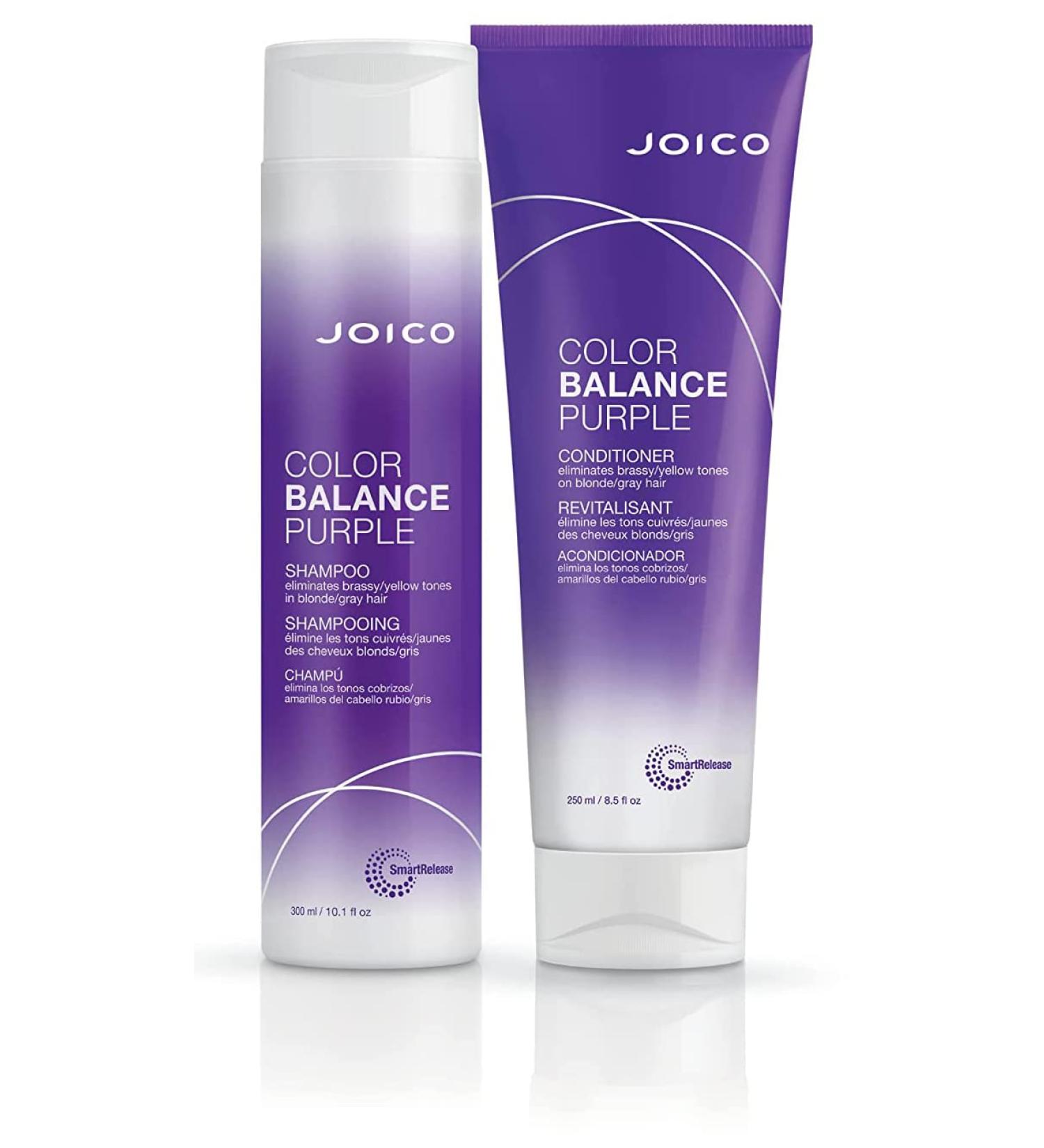 Joico Color Balance Purple Shampoo & Conditioner Set - Eliminate Brassy & Yellow Tones for Cool Blonde/Gray Hair - Buy Online on GoSupps.com