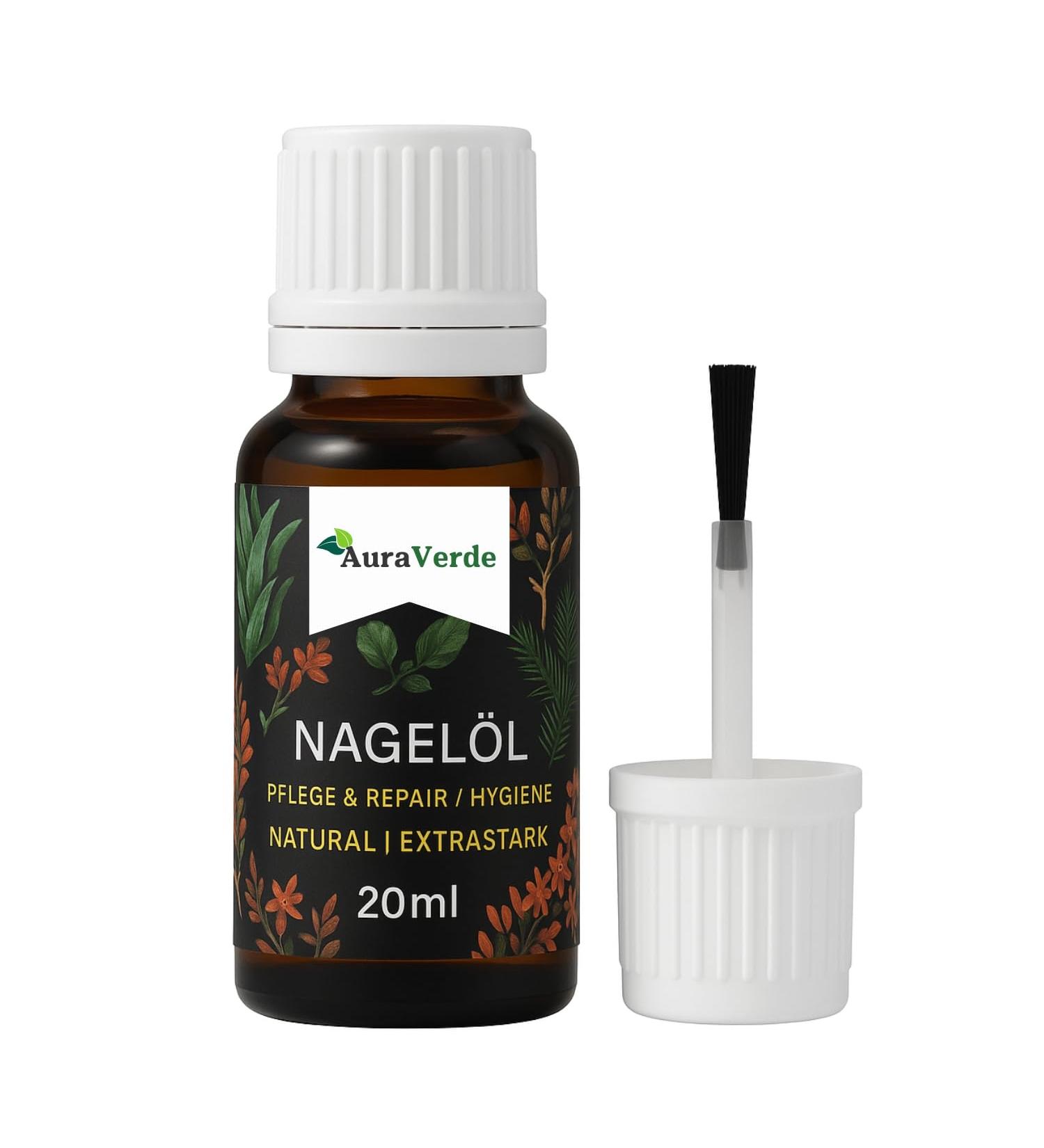 AuraVerde Nail oil care and repair extra strong tea tree oil & oregano natural premium 20 ml made in Germany vegan formula - Buy Online on GoSupps.com
