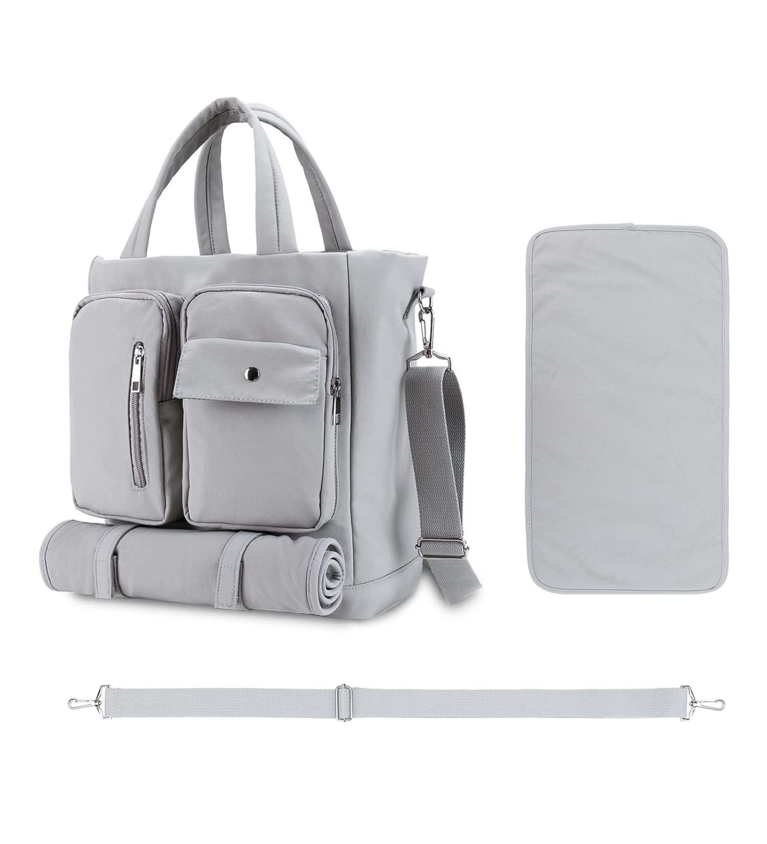 SONARIN Large Capacity Waterproof Baby Nappy Changing Tote Bag with Changing Mat - Grey - Buy Online on GoSupps.com