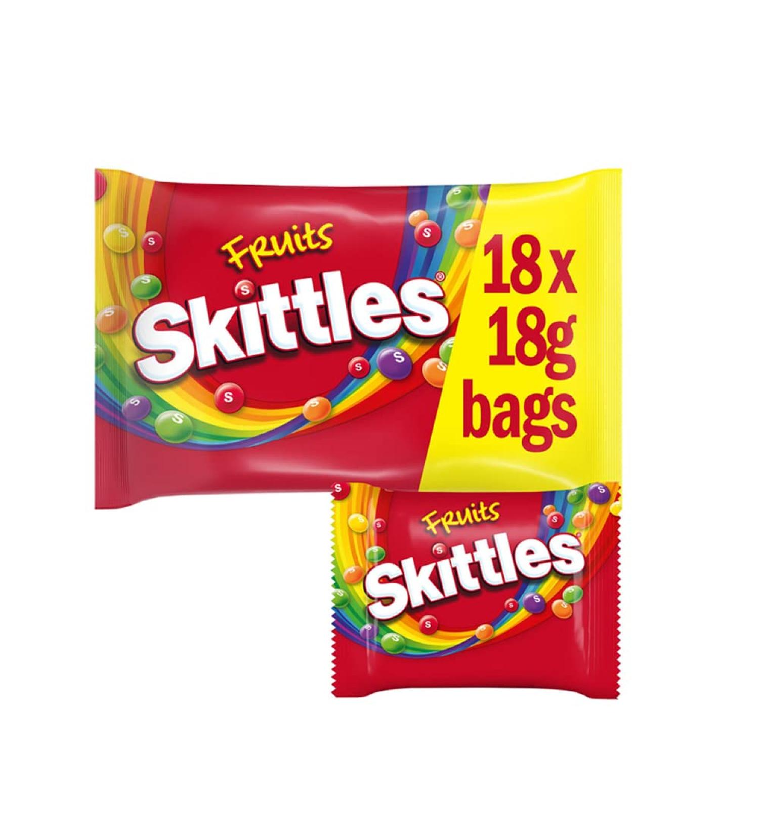 Skittles SKITTLES Pack of 18 mini fruit candy bags 18g (324g) fruit flavor