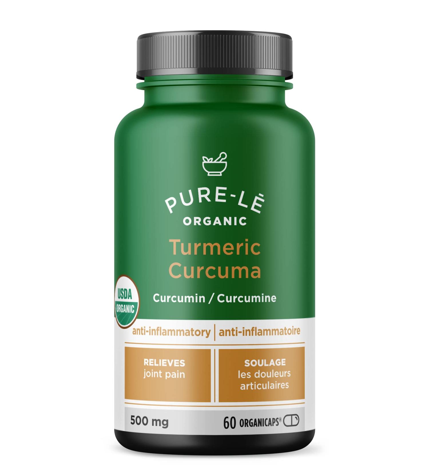 USDA Organic Turmeric (Curcumin) 60 Organicaps - Organic Anti-inflammatory Joint Health Support Supplement - Works Better than tablets Liquids or Teas - All Natural Plant Extract with No Side Effects - Ultra Premium Supplement - No Binders Nothing Artific - Buy Online on GoSupps.com