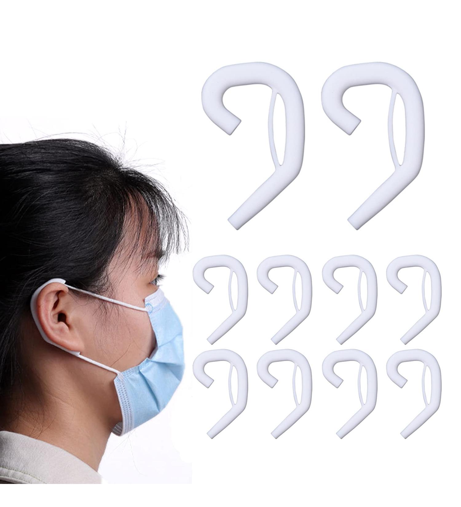 2021 Silicone Mask Bracket Protectors with Upholstered Tape - Reusable Anti-Slip Ear Hook for Adults & Children (5 Pairs) - Buy Online on GoSupps.com