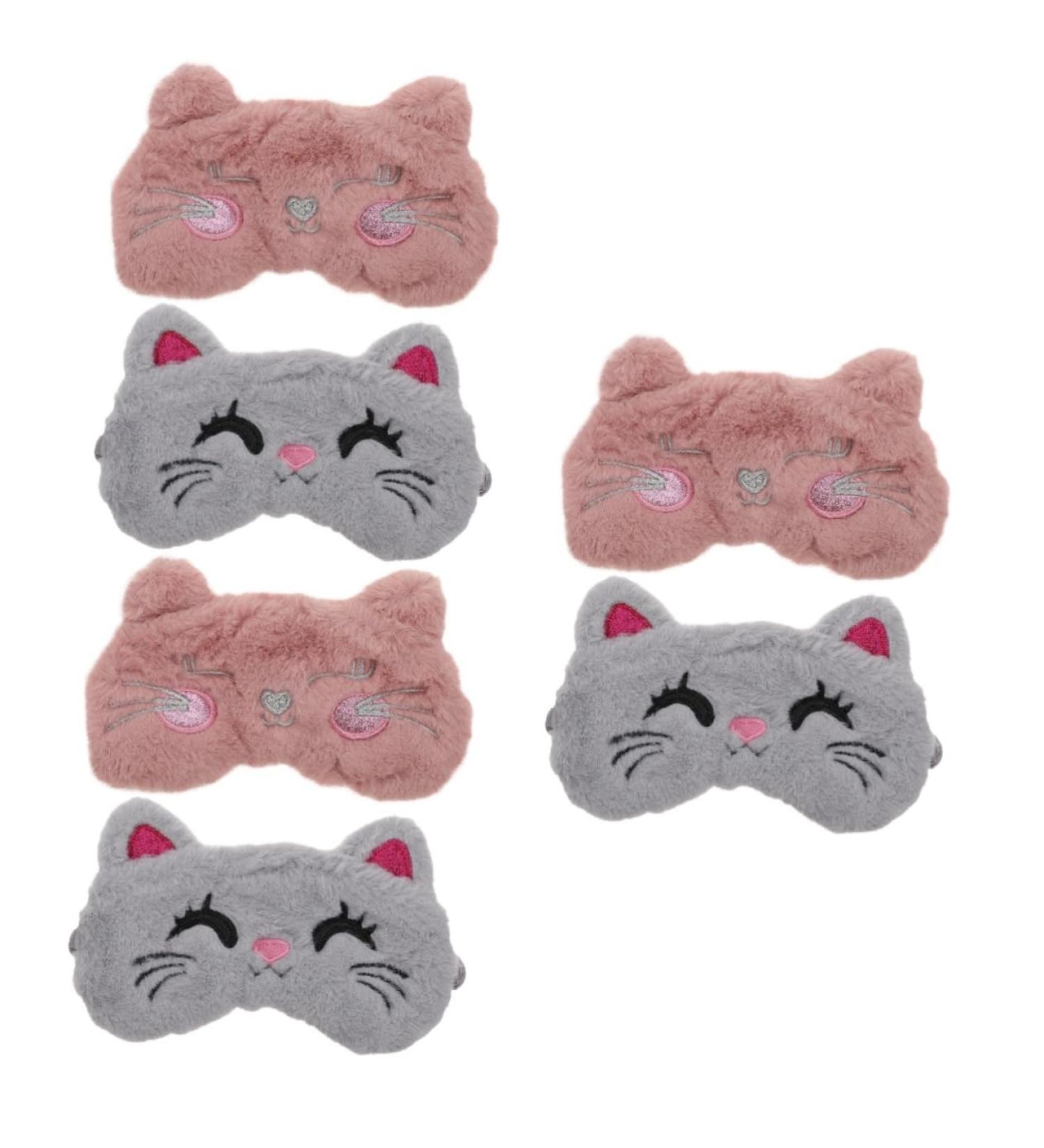 FOMIYES 6 Pcs Kids Sleep Mask Set - Cartoon Blindfolds & Plush Eye Patches for Travel & Sleep - Adorable Bunny & Cat Designs - Buy Online on GoSupps.com