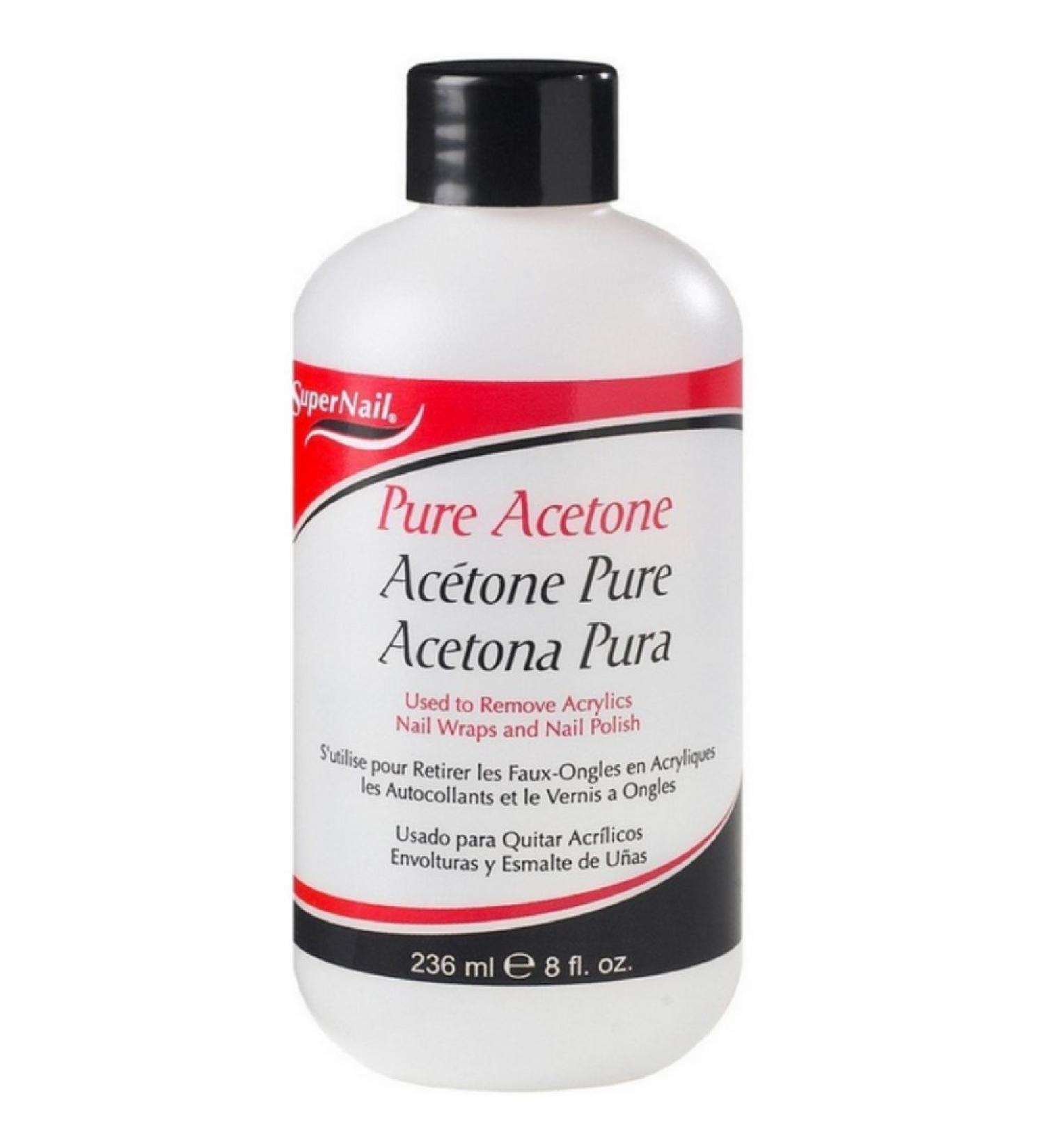 Super Nail Pure Acetone Polish Remover 8 oz (Pack of 2)