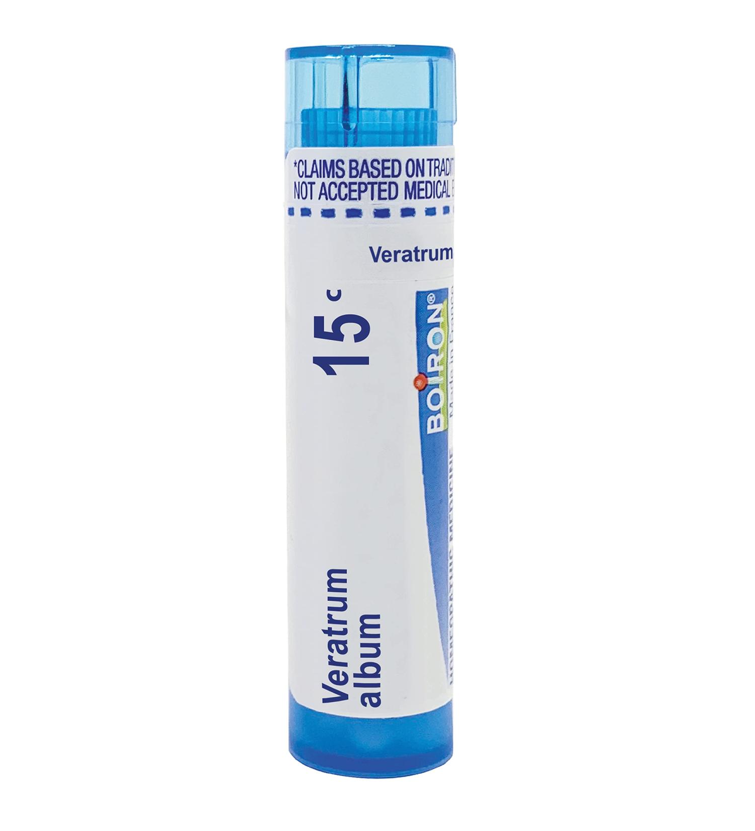 Boiron Veratrum Album 15C Md - 80 Pellets for Diarrhea Vomiting & Sweating Relief | International Shipping Available - Buy Online on GoSupps.com
