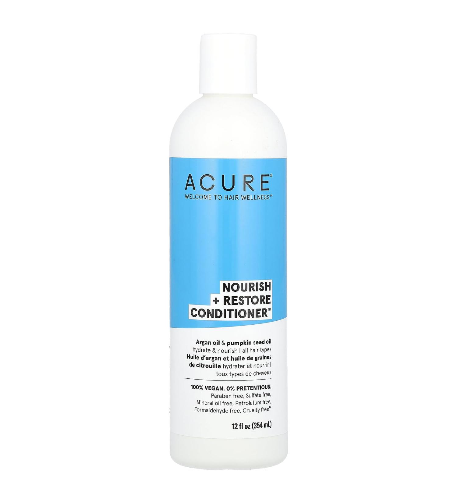 ACURE Nourish + Restore Conditioner All Hair Types Argan Oil & Pumpkin Seed Oil 12 fl oz (354 ml)