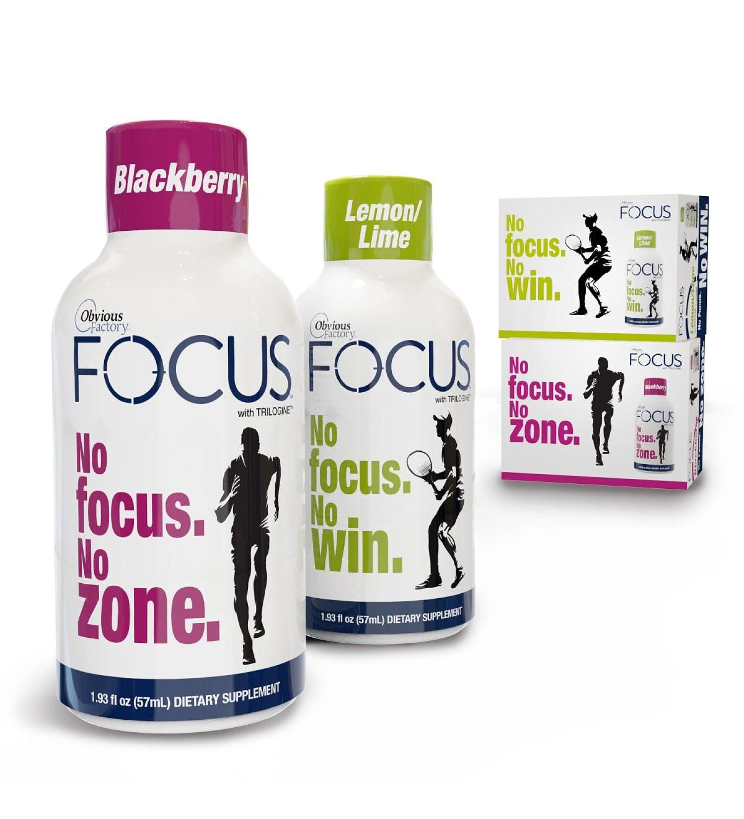 Focus Shots with Trilogine Stay Sharp Zero Sugar Energy Boost Variety Pack 24 Count (1.93 fl oz) Blackberry Lemon Lime Flavors - Buy Online on GoSupps.com