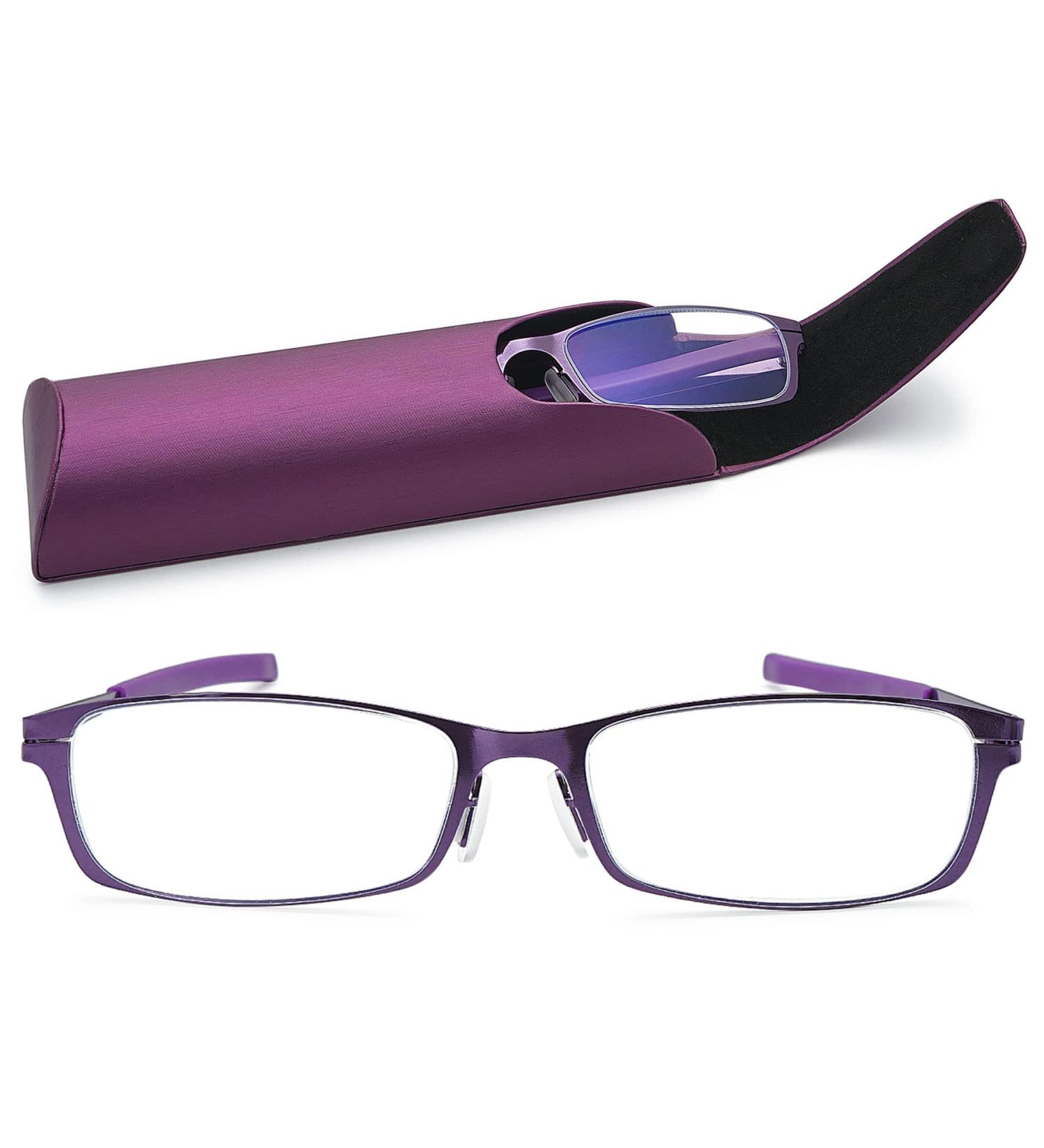 Buy Lanomi Blue Light Filter Reading Glasses - Ultra-Light Metal Full Frame UV400 Protection for Men & Women - Includes Case 1.0 Diopter - Buy Online on GoSupps.com