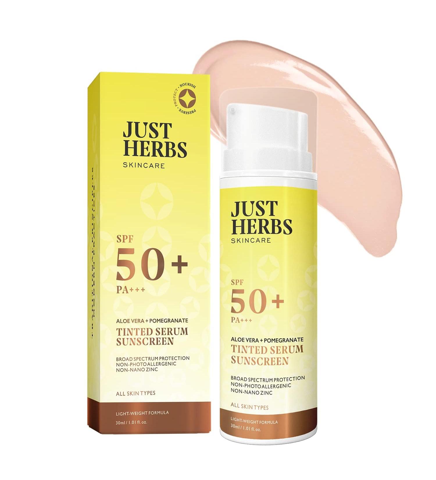 Green Velly Herbs Tinted Sunscreen SPF 50+ PA++++ UVA/UVB Protection for Oily Dry Skin No White Cast for Men and Women - 30 ml - Buy Online on GoSupps.com