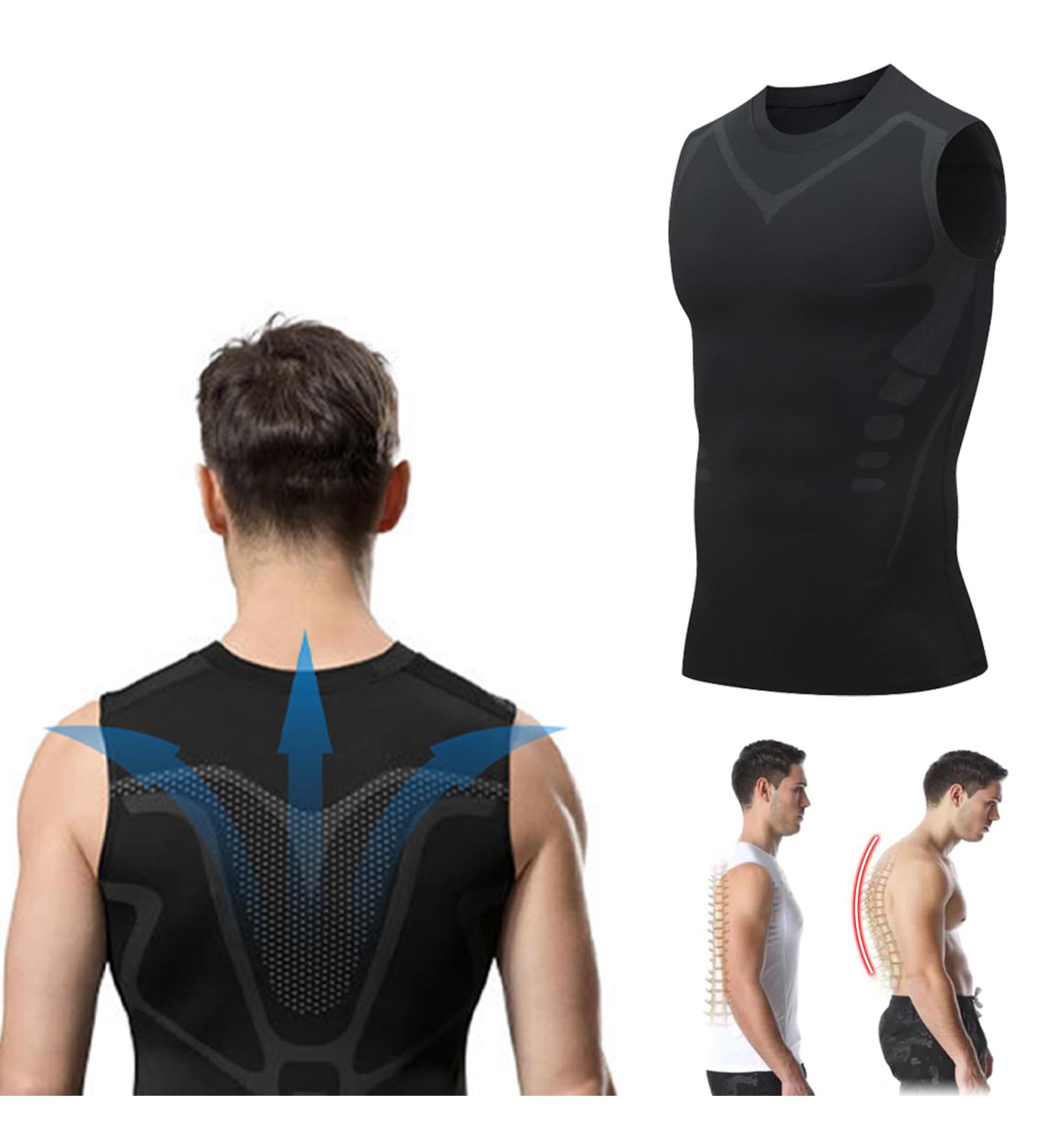 MENIONIC Tourmaline PostureCorrector Vest Ionic Shaping Sleeveless Shir Posture Corrector for Men and Women Back Support Vest Muscle Memory Support Straightener (Black L) - Buy Online on GoSupps.com