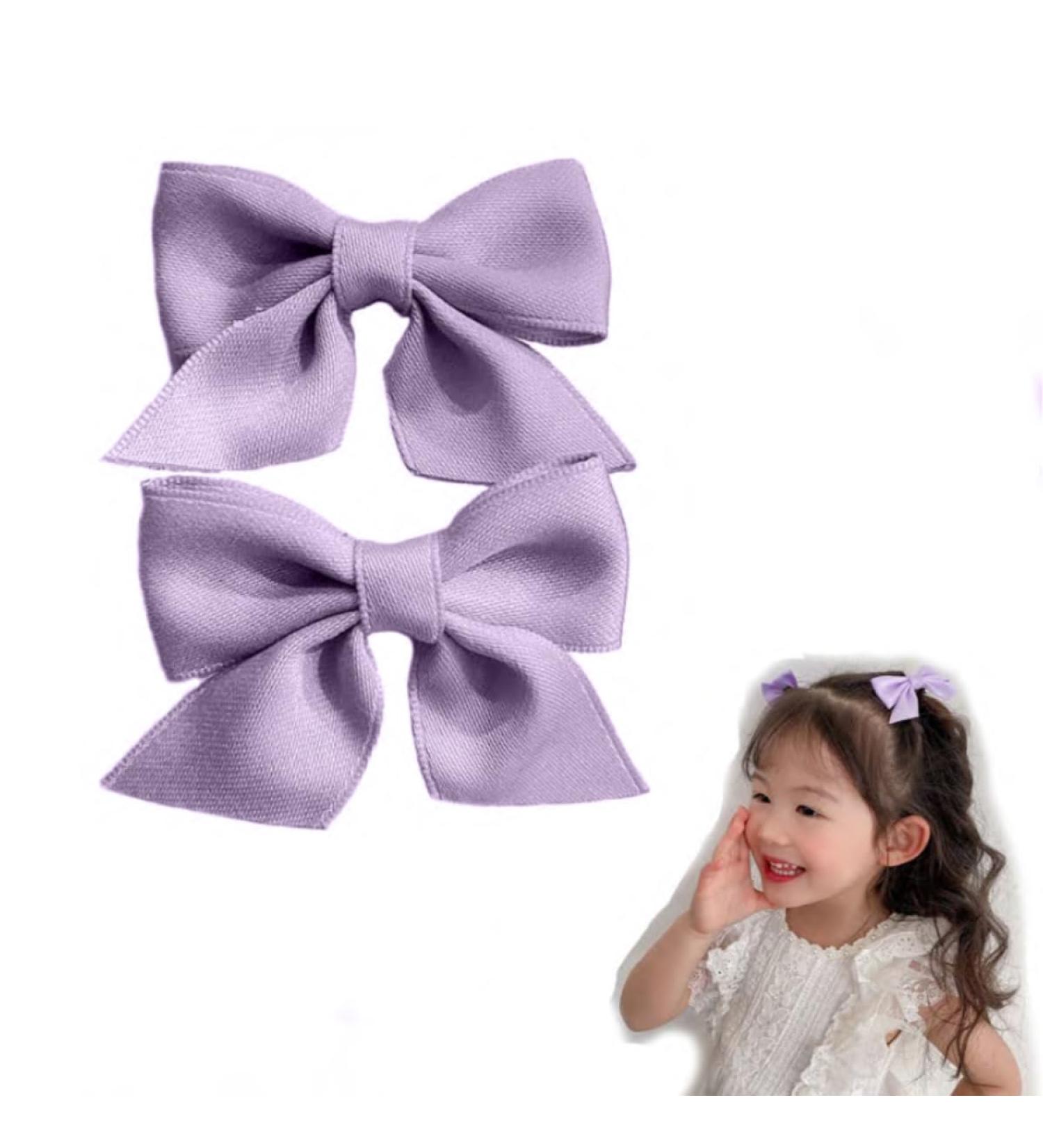 2pcs Hair Bows Alligator Clips Barrettes Alligator Hair Clips Hair Accessories Bowknot Barrette Small Non-slip Bow Hair Clips Fashion Cute Ponytail Barrettes for Teens Wear Clips (Purple) 6 - Buy Online on GoSupps.com