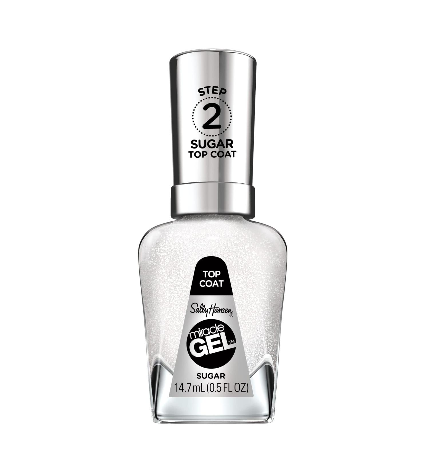 Sally Hansen Miracle Gel Sugar Top Coat Nail Polish 0.5 fl oz - Long-lasting Shine (Pack of 1) - Buy Online on GoSupps.com
