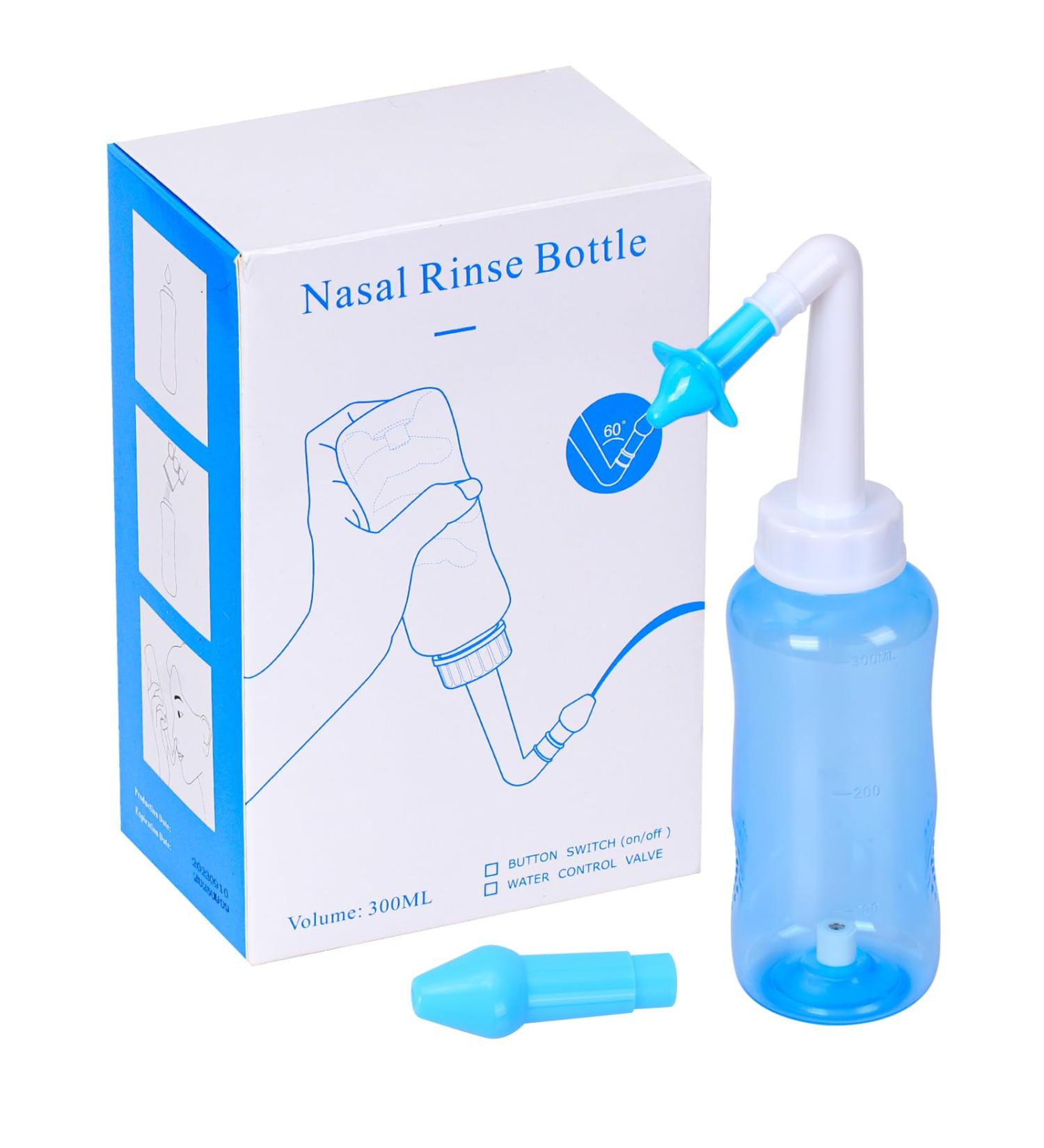 YSYONM Neti Pot Sinus Rinse Bottle Pressure Nasal Irrigation Wash Sinus Rinsing Kit Bottle Nose Cleaner for Adult & Kids BPA Free (300ML Blue) - Buy Online on GoSupps.com