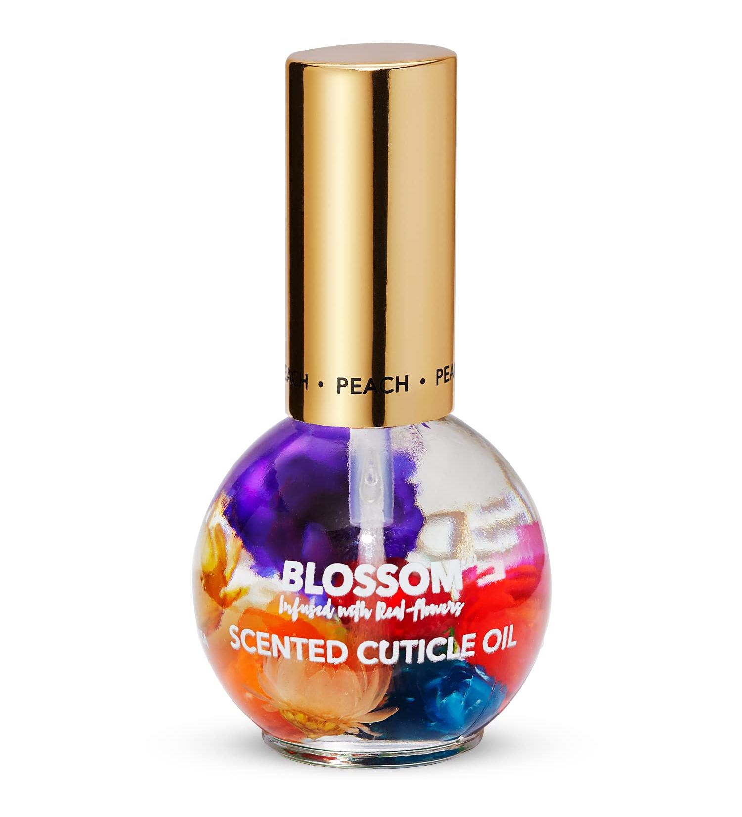 Blossom Hydrating Cuticle Oil with Real Flowers - Juicy Peach Scent - Made in USA - 0.42 fl. oz - Buy Online on GoSupps.com
