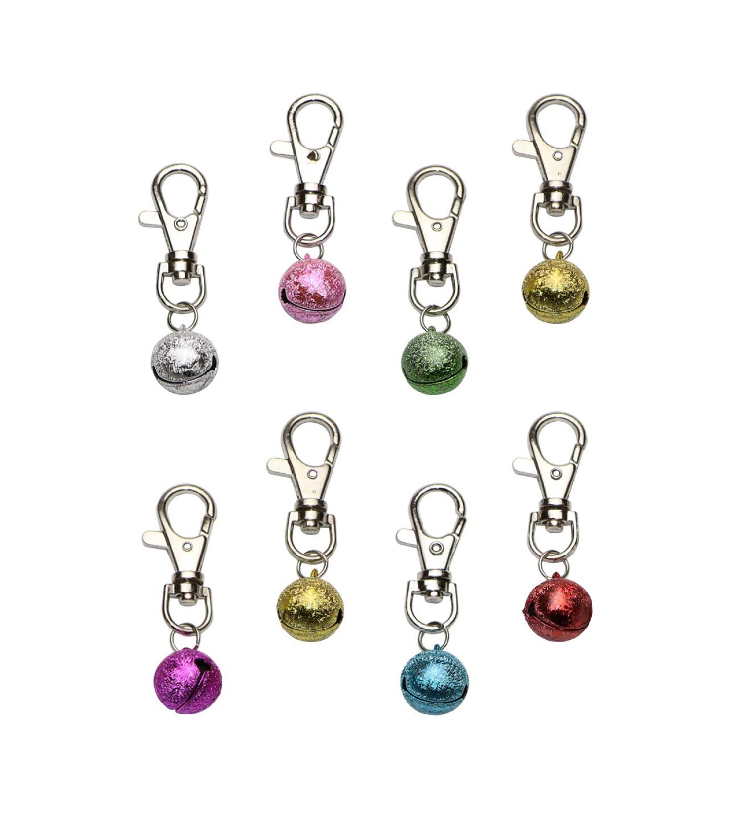 8 Pack Colorful Cat Collar Bells - Loud Dog Bell Training Charms for Pet Puppy & Kitty Necklace - Buy Online on GoSupps.com