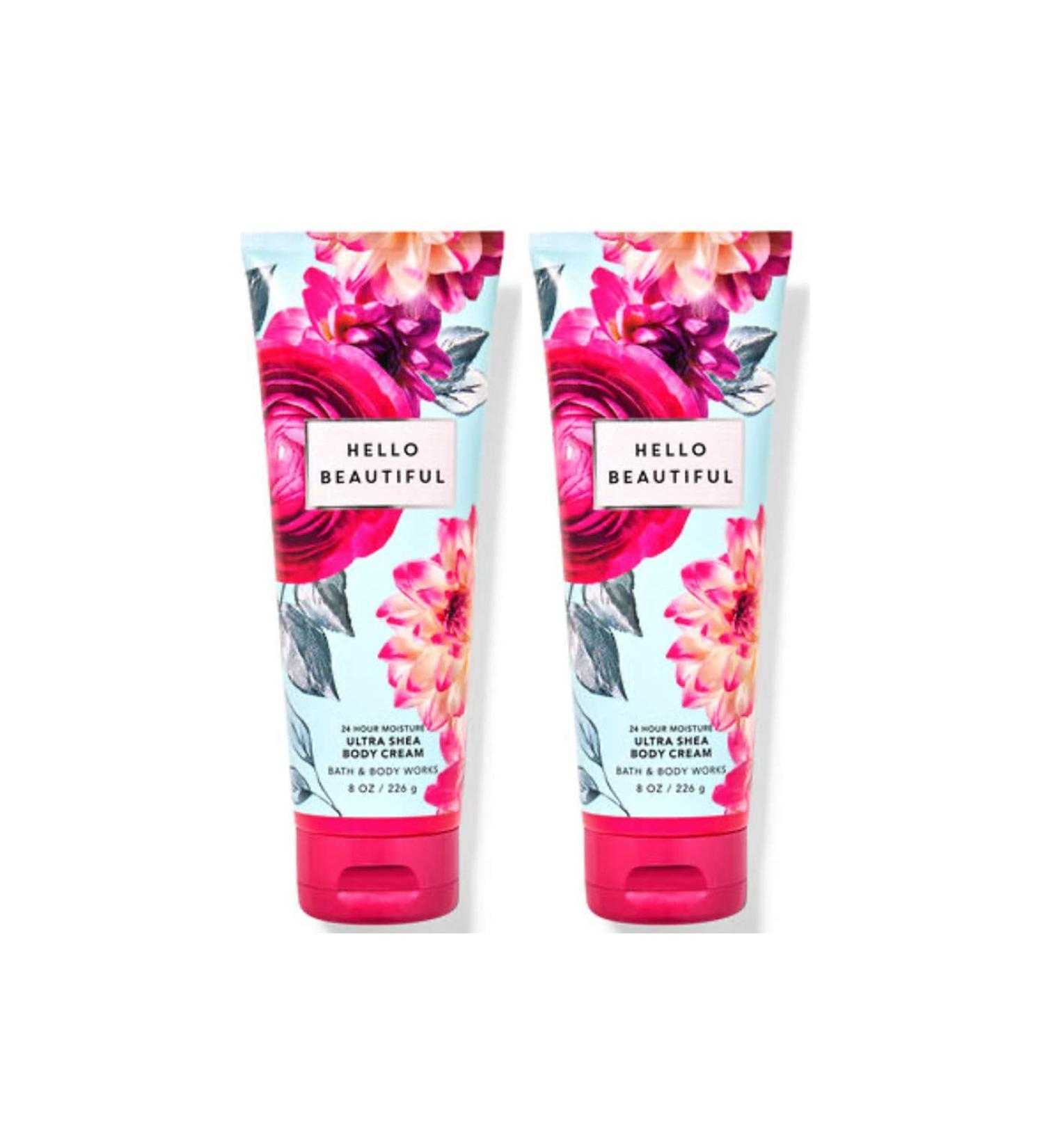 Bath & Body Works Hello Beautiful Ultimate Hydration Body Cream Gift Set For Women 8 Fl Oz (Pack of 2) (Hello Beautiful)