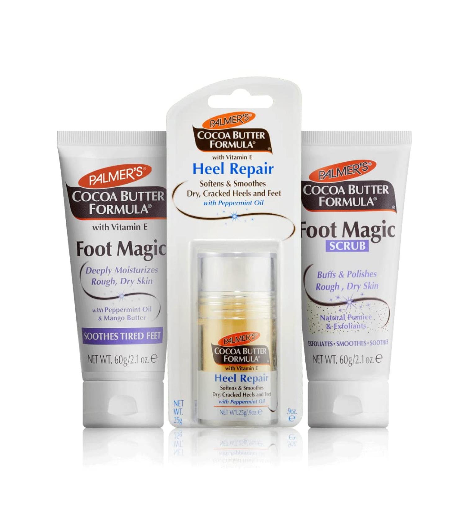 Palmer's Cocoa Butter Foot Care Set | Foot Magic Cream | Heel Repair Stick | Foot Magic Scrub