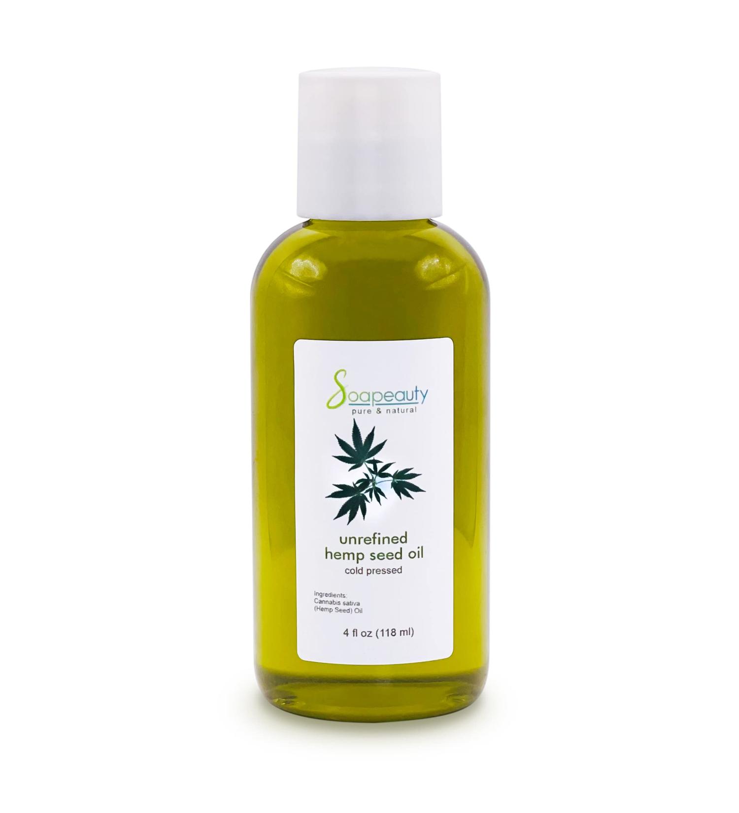 Soapeauty Hemp Seed Oil Unrefined Cold Pressed | Premium Massage & Body Oil for Skin Face & Hair | Ideal Carrier for Essential Oils | Rich in Omega Fatty Acids 4 Fl Oz - Buy Online on GoSupps.com