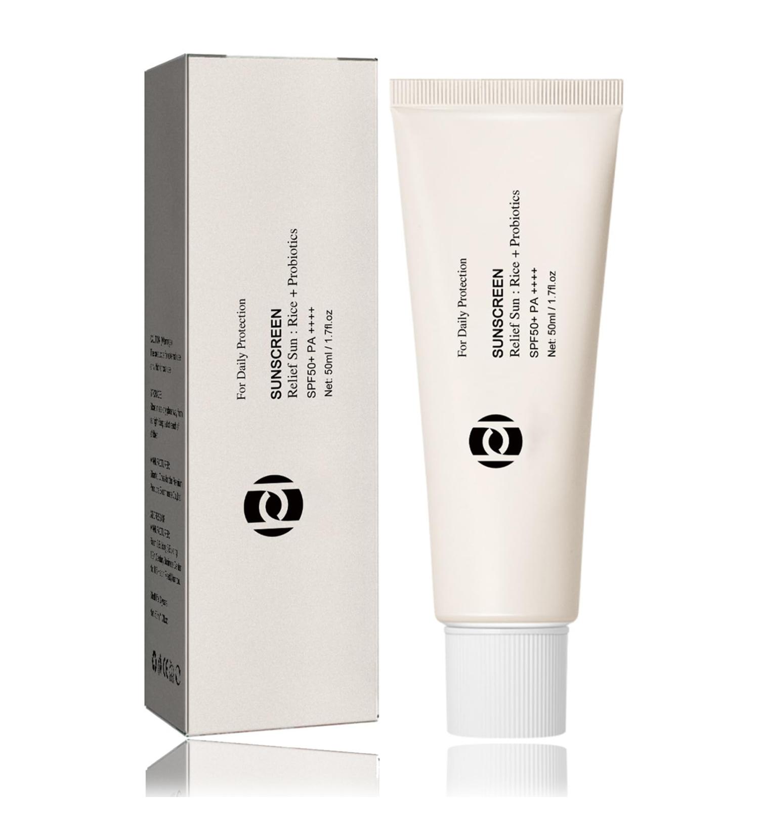 Sunscreen SPF 50 Rice Extract Sun Cream SPF 50 With Lactobacillus Suncream Factor 50 For Face And Body SPF 50 Face Moisturiser Water & Sweat Resistant Sun Lotion For UVA & UVB - Buy Online on GoSupps.com